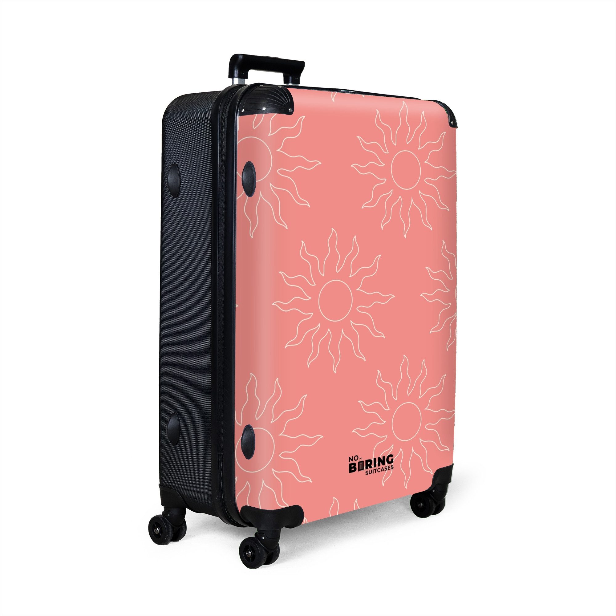 NoBoringSuitcases.com© Hartschalen-Trolley Rosa Sonnenmuster 77 cm günstig online kaufen