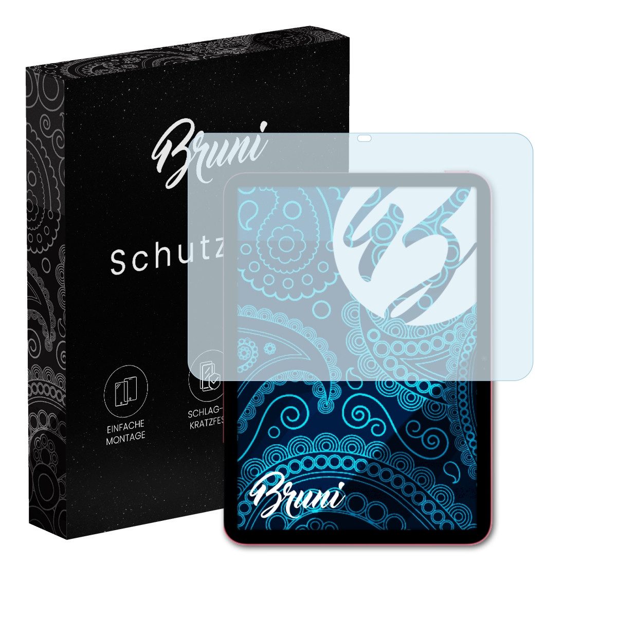 Bruni Schutzfolie Glasklare Displayschutzfolie für iPad 11 2025, (2 Folien), praktisch unsichtbar