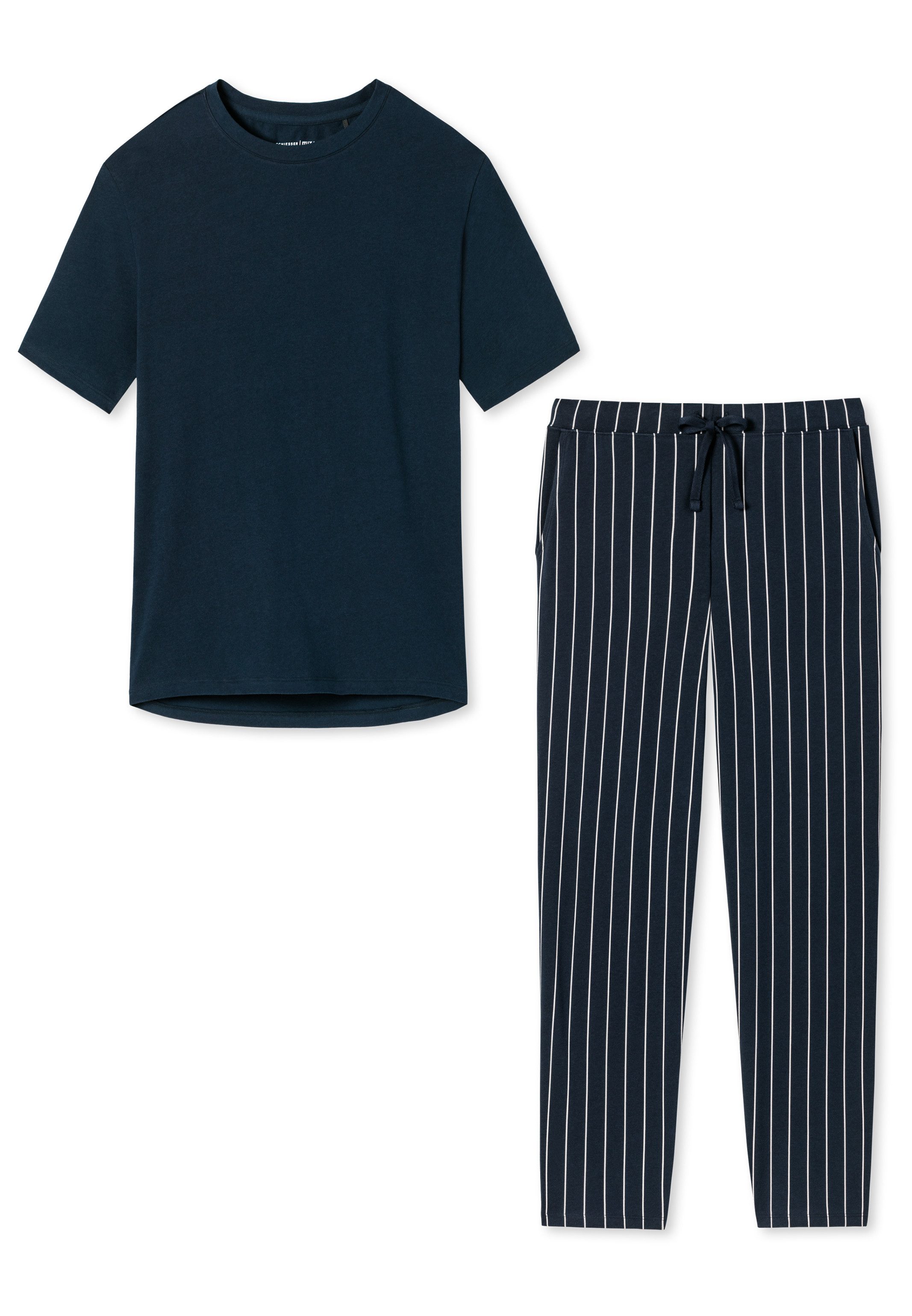 Blau gestreift / Dunkelblau