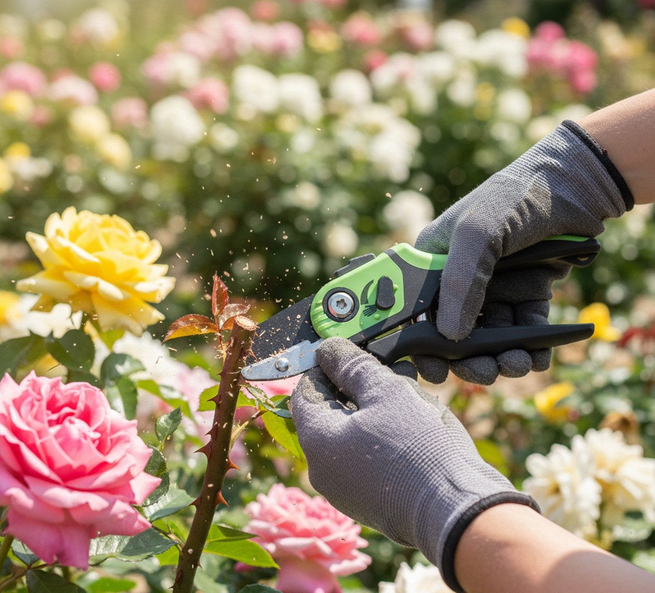 Greemotion Gartenschere Ambossschere 20 cm mit SK5 Klinge & Griffweitenverstellung, (1-tlg)
