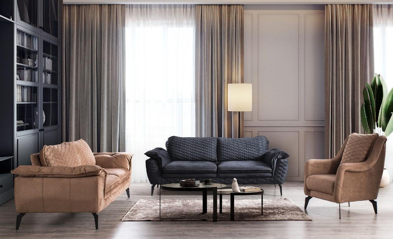 Sofa Europa in modernes 3 Stil Made Sitzer Sofa Design, Sofa braun Wohnzimmer JVmoebel Luxus