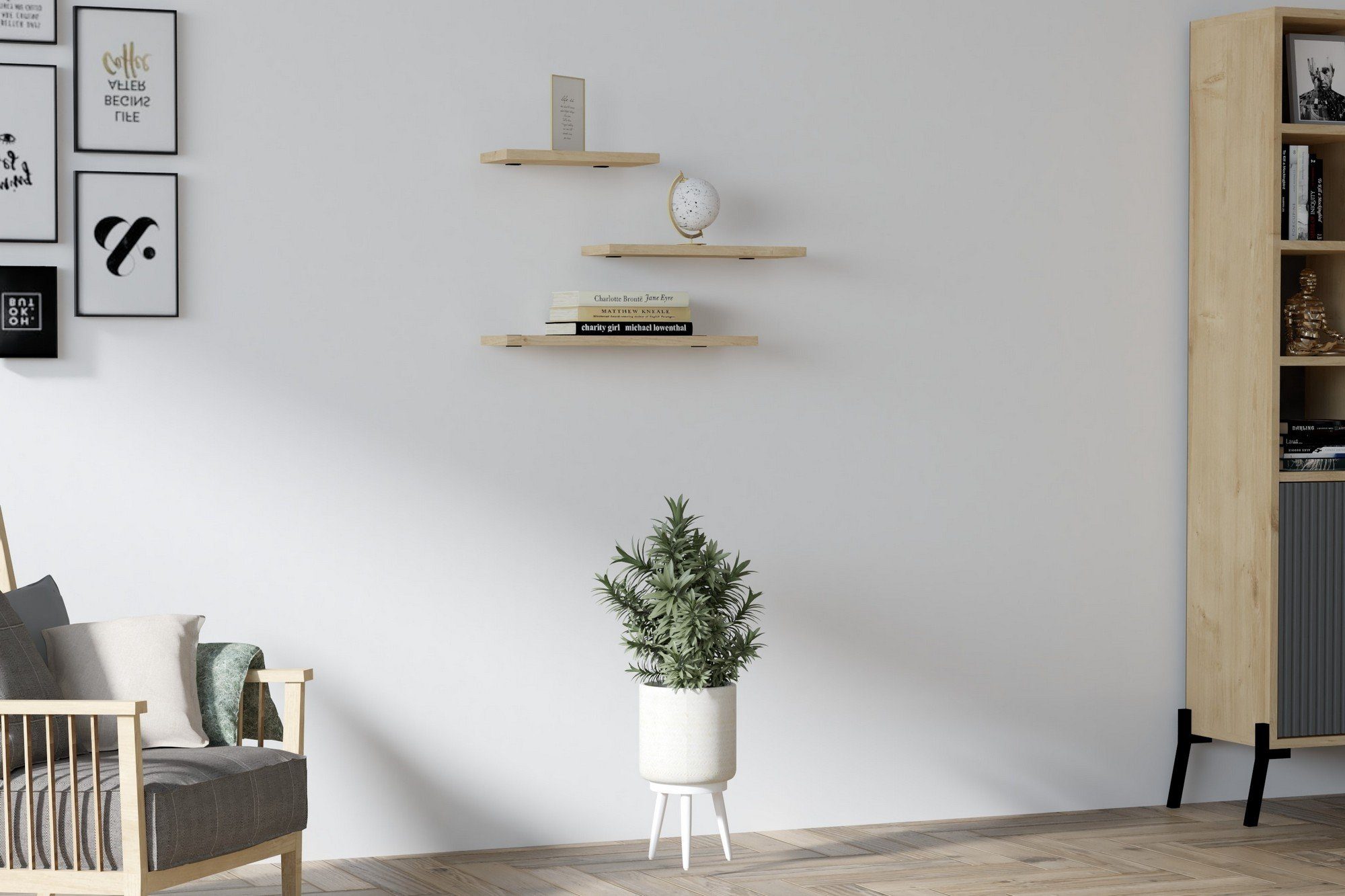 Skye Decor Wandregal 100% MELAMINE COATED PARTICLE BOARD, 14 cm x 2 cm x 30 cm E1138