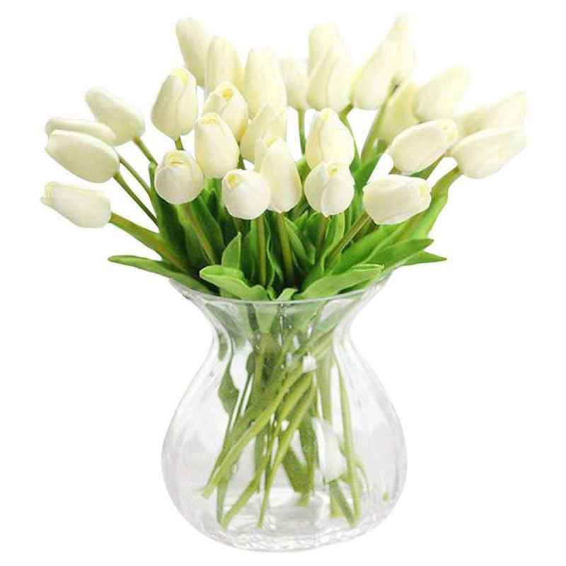 Künstliche Zimmerpflanze »30 Stück echte künstliche Tulpen Blumen für Zuhause, Hochzeitsfeier, Dekoration« Tulpe, Jormftte, 30pcs
