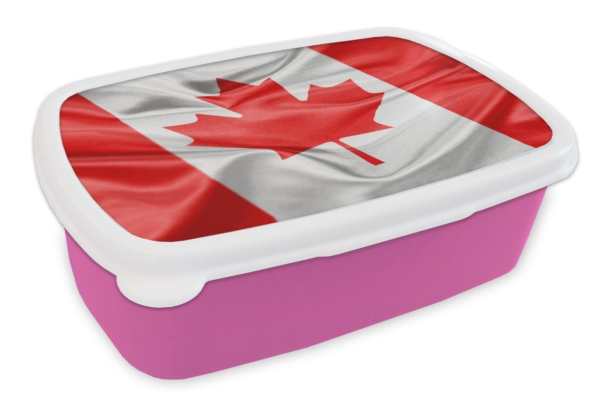 Erwachsene, Kunststoff, Nahaufnahme Brotdose Flagge MuchoWow Kinder, rosa für Lunchbox Snackbox, der Kunststoff Mädchen, Brotbox Kanada, von (2-tlg),