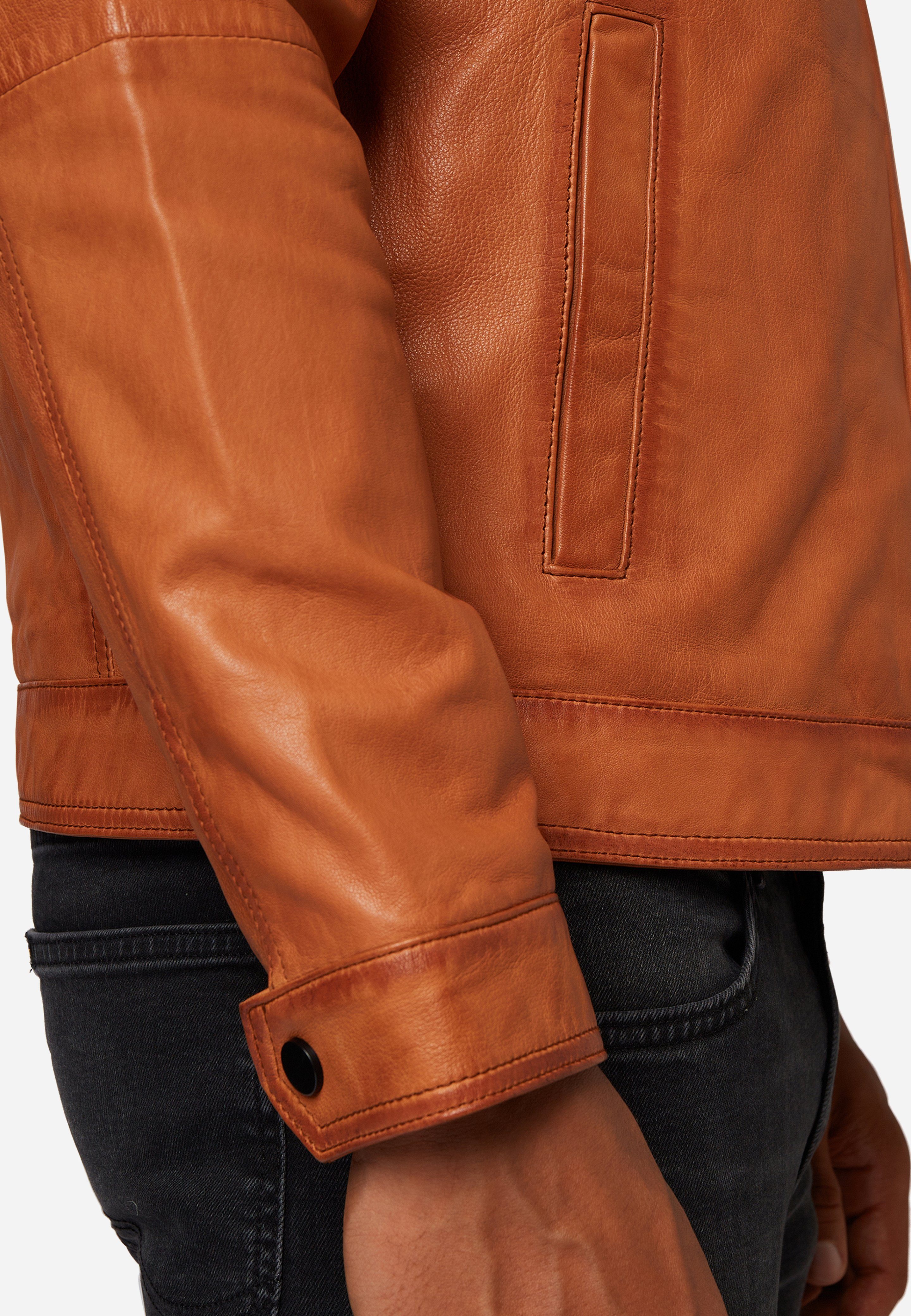 Emmo Braun Lammleder Lederjacke Cognac RICANO Hochwertiges