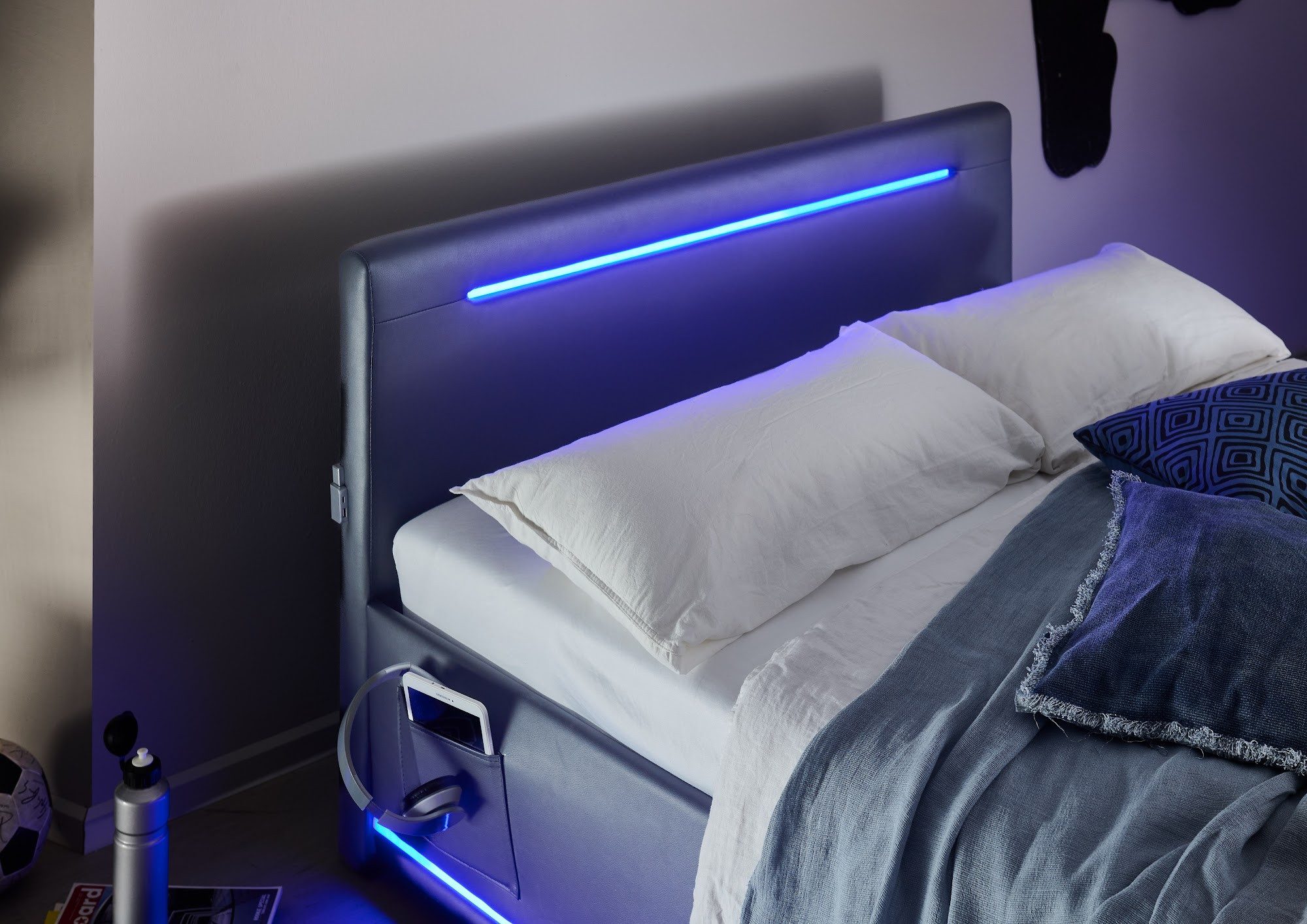 meise.möbel Kinderbett Circle, LED-Beleuchtung, USB-Anschluss, mit Betttaschen