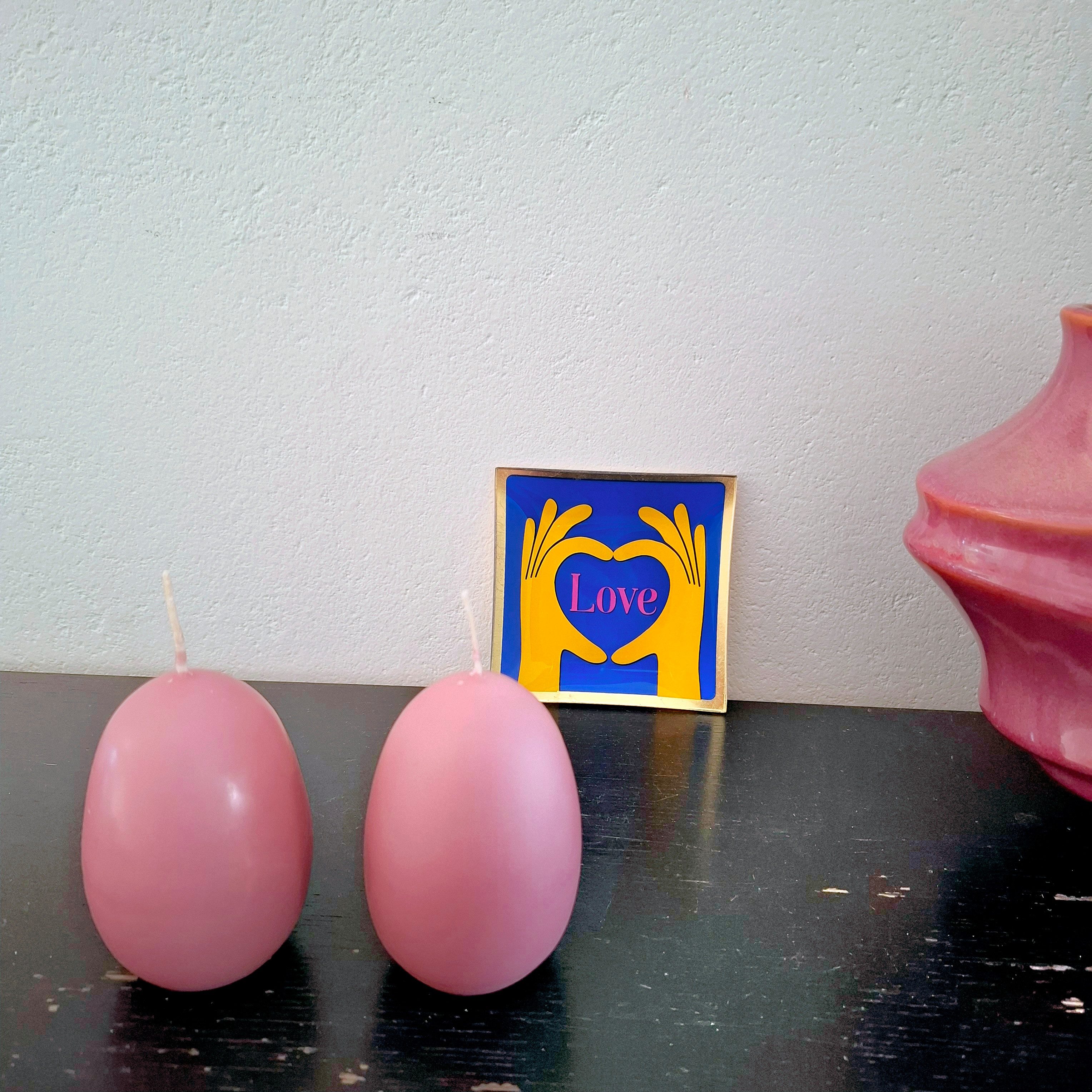 meytrade Formkerze Eikerzen im Set, Osterdeko für den Tisch, Osterkranz im Frühling (2-tlg), Qualitätskerzen mit langer Brenndauer