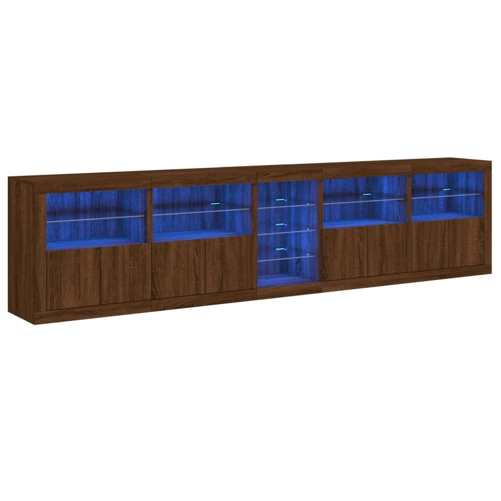 vidaXL Sideboard Sideboard mit LED-Leuchten Braun günstig online kaufen