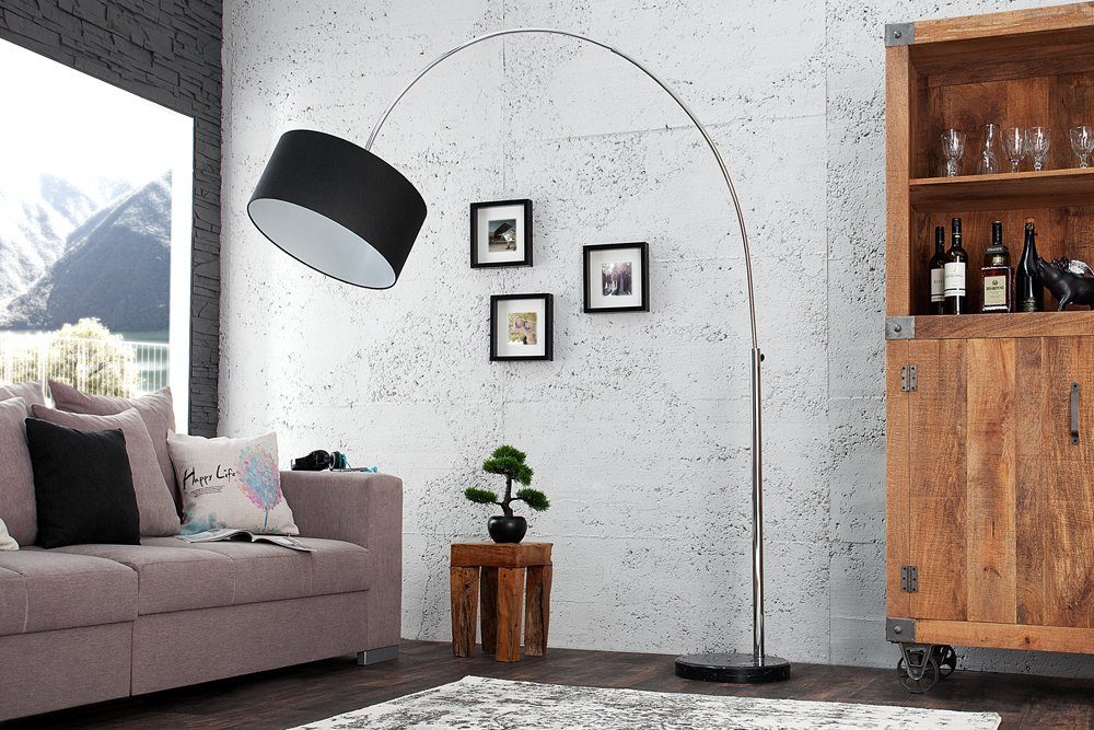 · Bogenlampe · schwarz, Wohnzimmer · riess-ambiente verstellbar DEAL 170-200cm Metall ohne Design LOUNGE Leuchtmittel, Modern