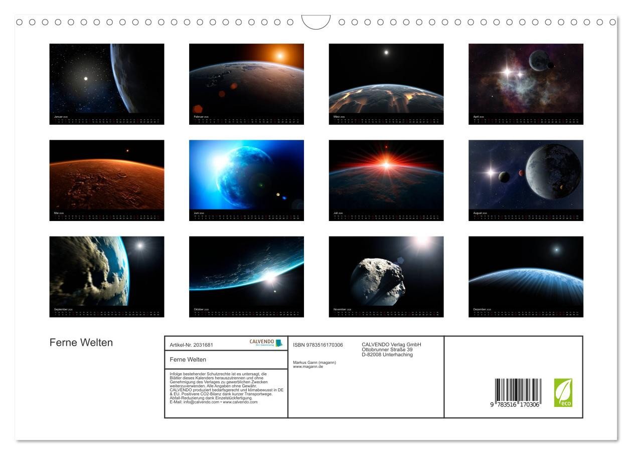 Thumbnail - CALVENDO Wandkalender Ferne Welten (Wandkalender 2026 DIN A3 quer), CALVENDO Monatskalender