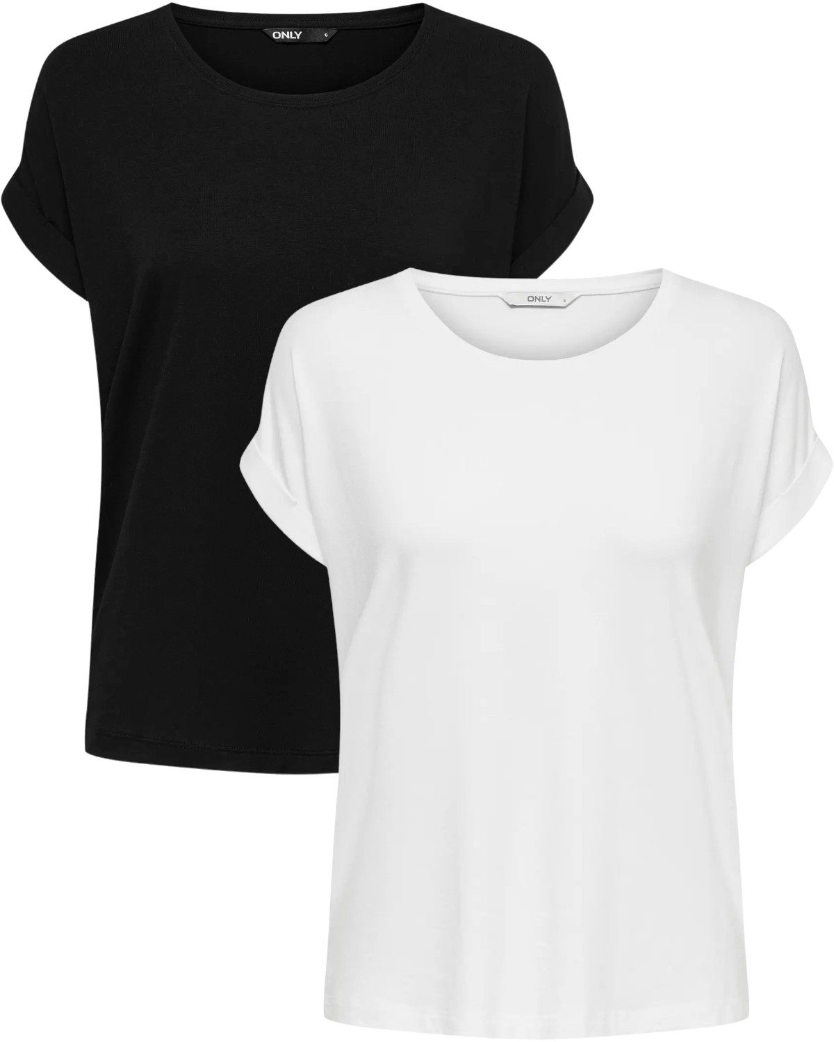 ONLY T-Shirt Stilvolles Basic Shirt mit Rundhalsausschnitt (2er-Pack) unifa günstig online kaufen
