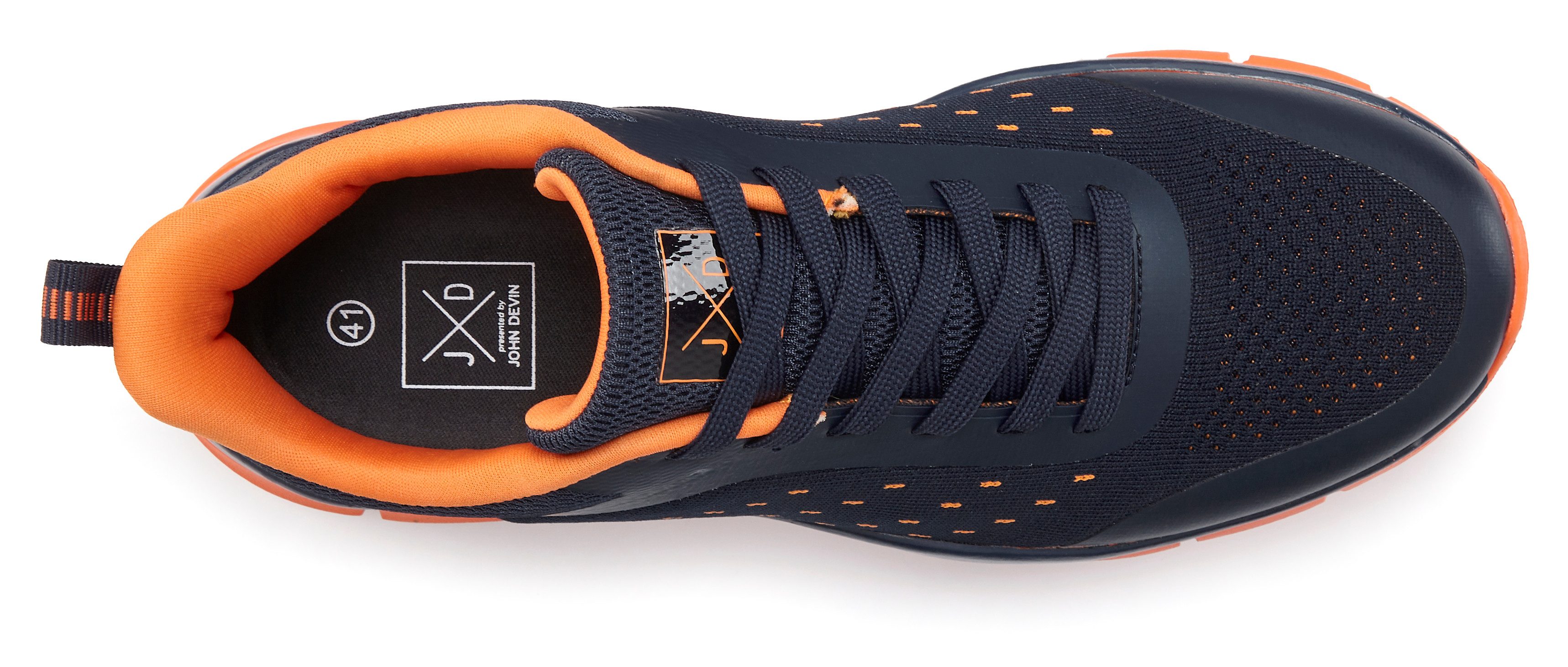 John Devin Schnürschuh, Freizeitschuhe, Schnürhalbschuhe, Halbschuh, Turnschuh Sneaker im sportiven Look mit farbiger und flexibler Sohle VEGAN