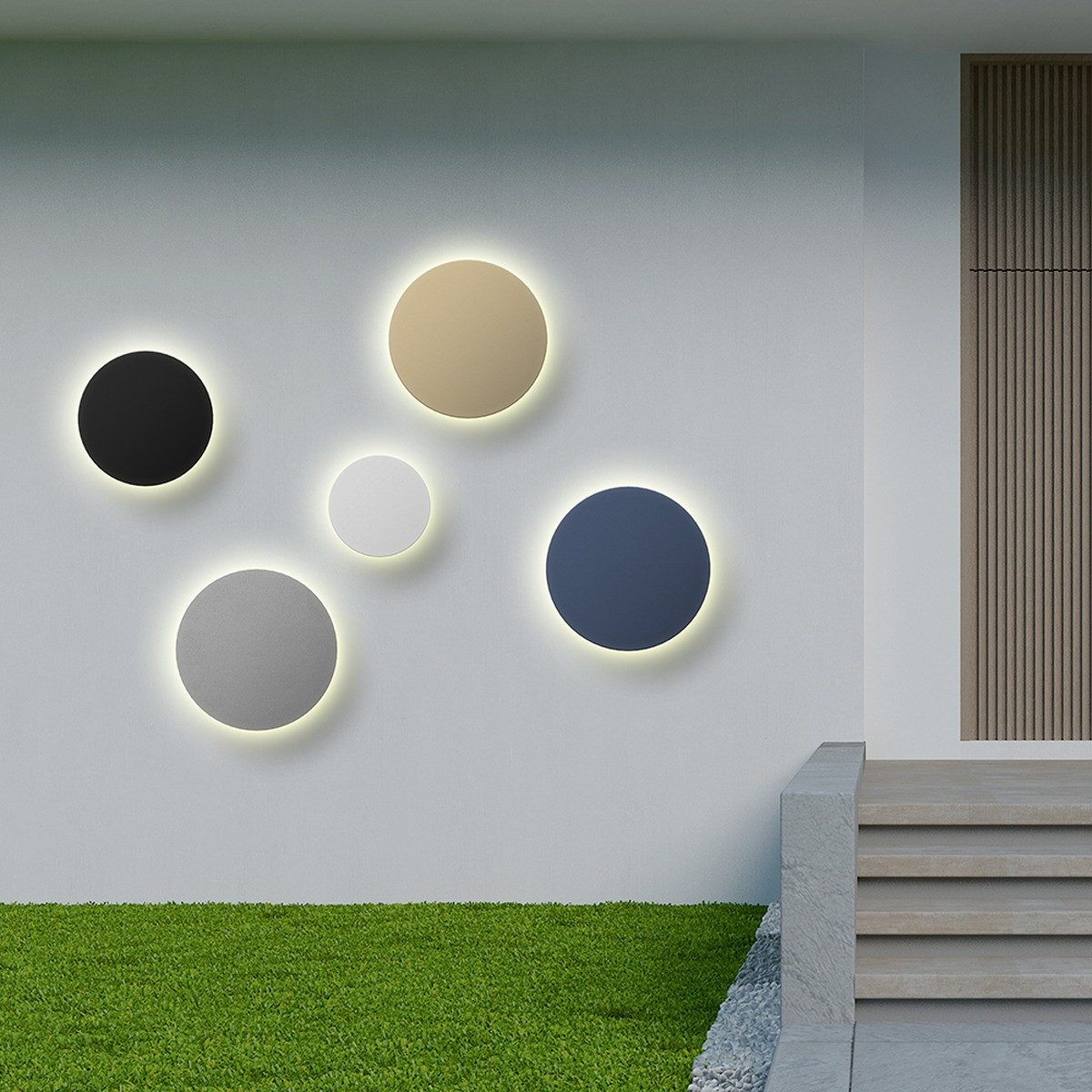 Braytron LED Wandleuchte 10W Designer Deckenleuchte rund indirekte Beleuchtung IP65 18cm, LED fest integriert, Neutralweiß, Kaltweiß, Warmweiß, Energieeffizient, Flimmerfrei, Langlebig, Spritzwassergeschützt, 3CCT