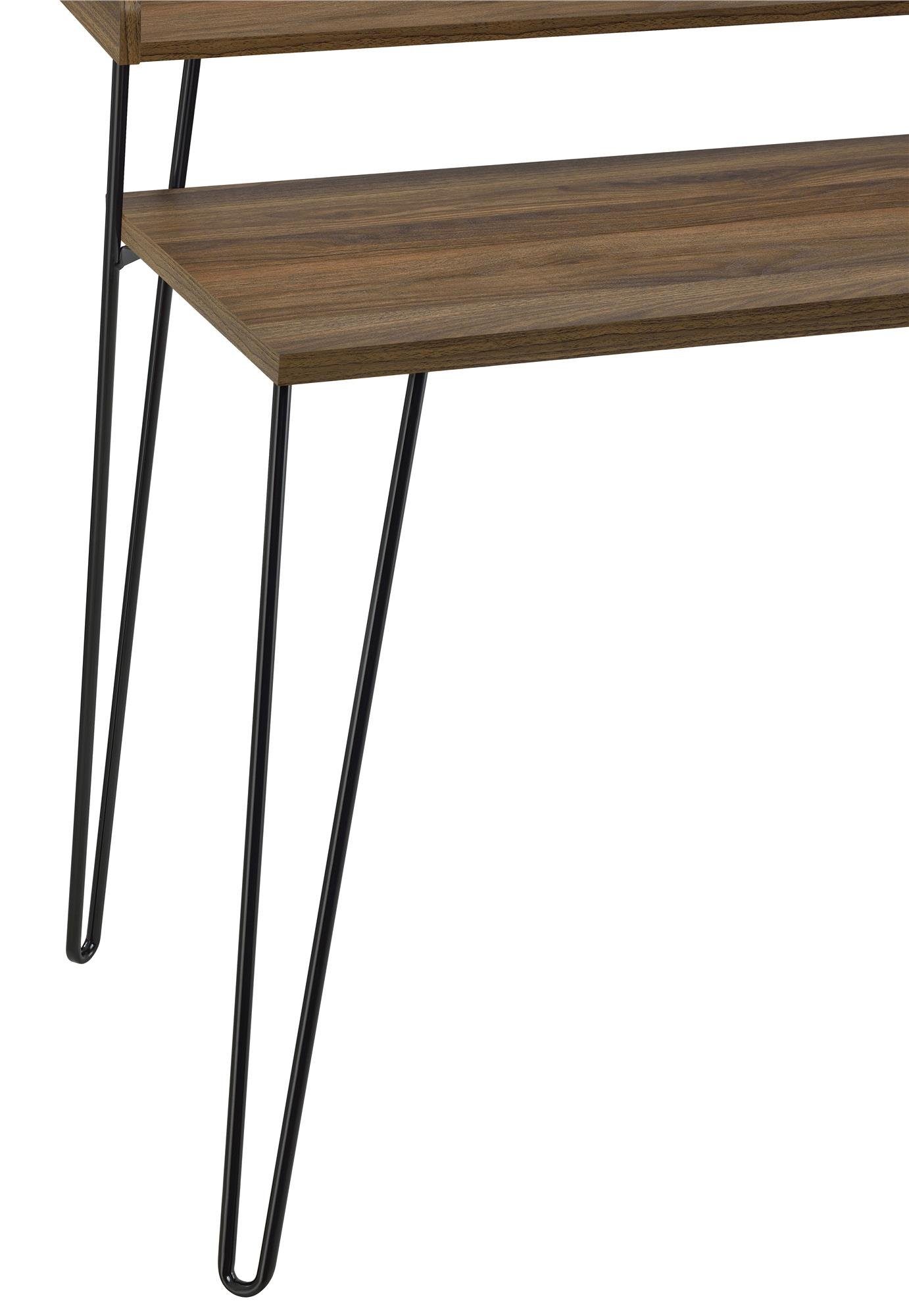 loft24 Schreibtisch Haven, mit extra Ablagefläche, Hairpin Metallbeine, Breite 113,5 cm
