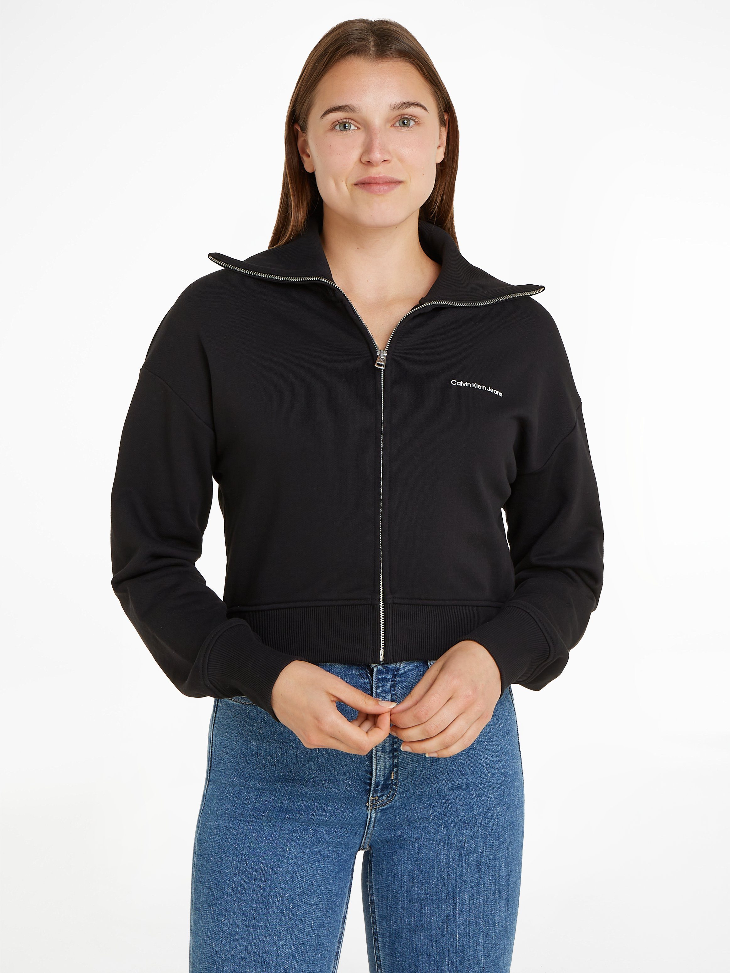 Calvin Klein Jeans Sweatshirt DIFFUSED MONOLOGO ZIP-THROUGH mit Logoschriftzug