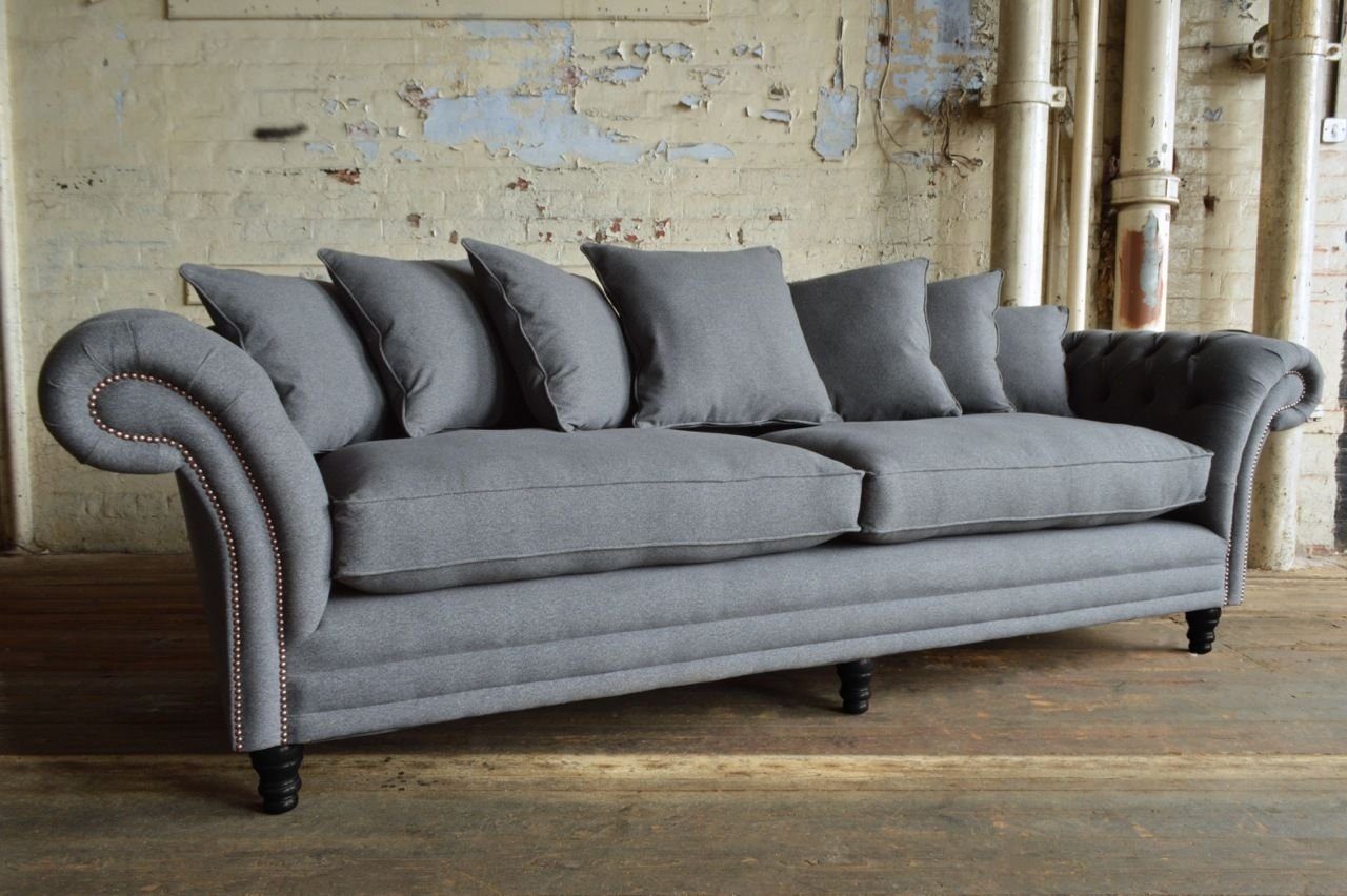 JVmoebel Chesterfield-Sofa, Chesterfield 4 Sitzer Sofa Design Sofa Couch 265 cm