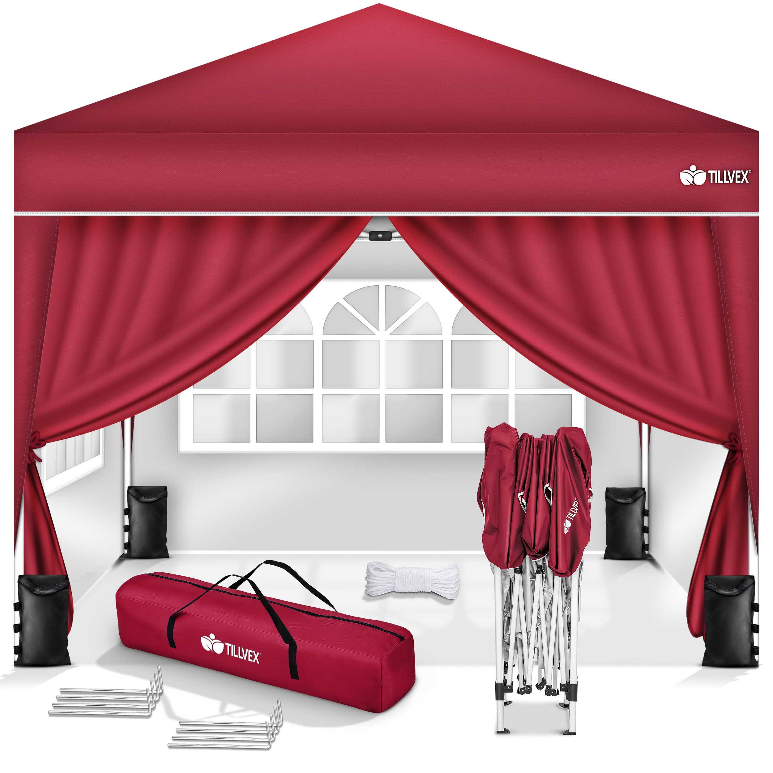 tillvex Pavillon tillvex® Pavillon 3x3m Wasserdicht Gartenzelt Faltpavillon Partyzelt, (3x3m wasserdicht, Pop-Up Faltpavillon höhenverstellbar, Partyzelt mit Tasche für Garten), Einfacher Aufbau in Minuten