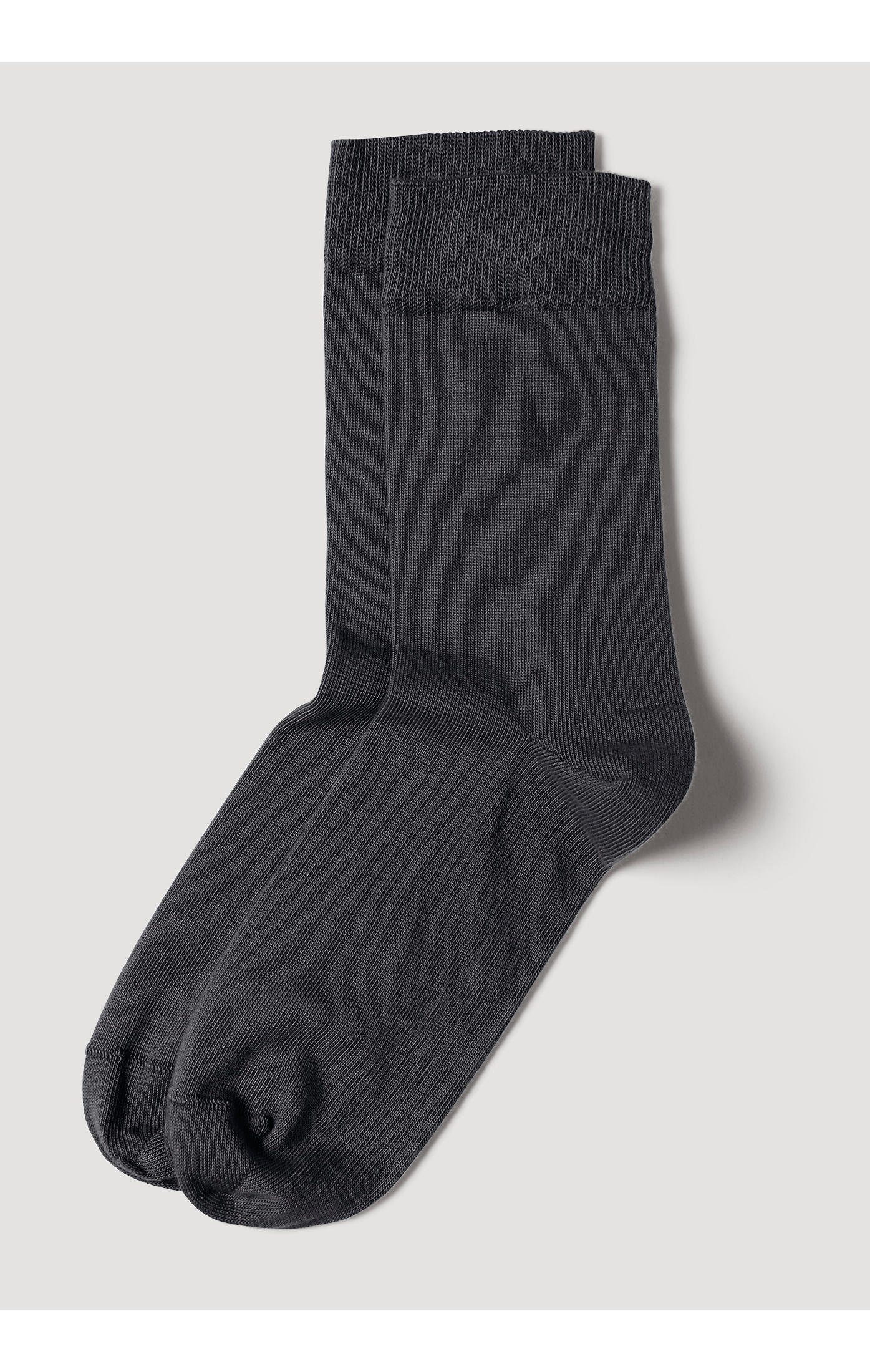 (1-Paar) Hessnatur aus Bio-Baumwolle anthrazit Socken