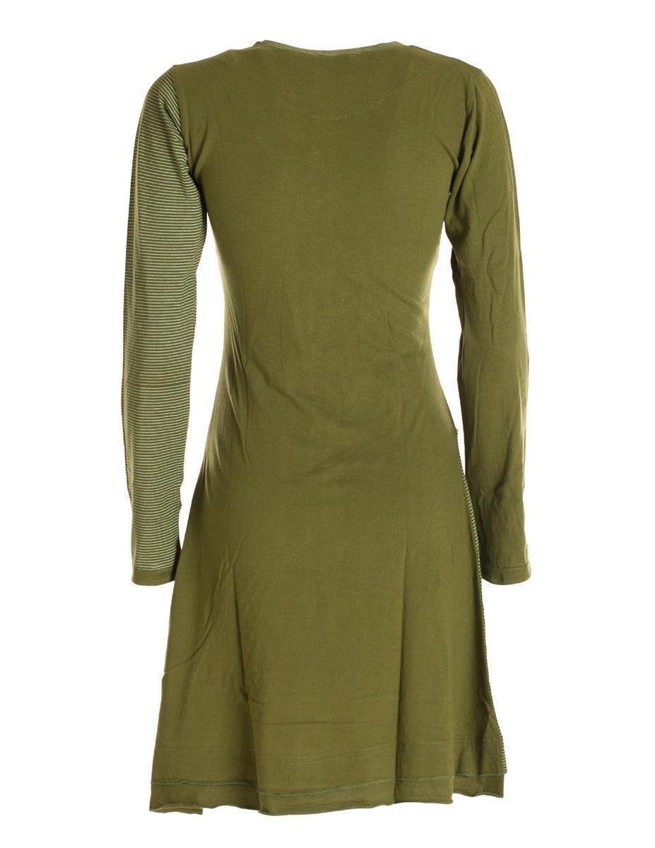 Vishes Jerseykleid Asymmetrisches Langarm Damen Baumwoll-Keid Shirt-Kleid Ethno, Elfen Style, Sweat-Kleid – Bild 2 von 5