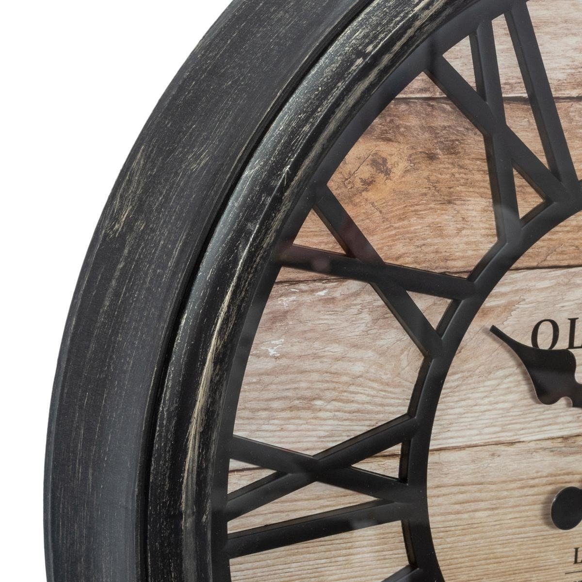 Atmosphera Créateur d'intérieur Wanduhr Wanduhr 3D mit römischen Zahlen, Ø 50 cm, schwarz