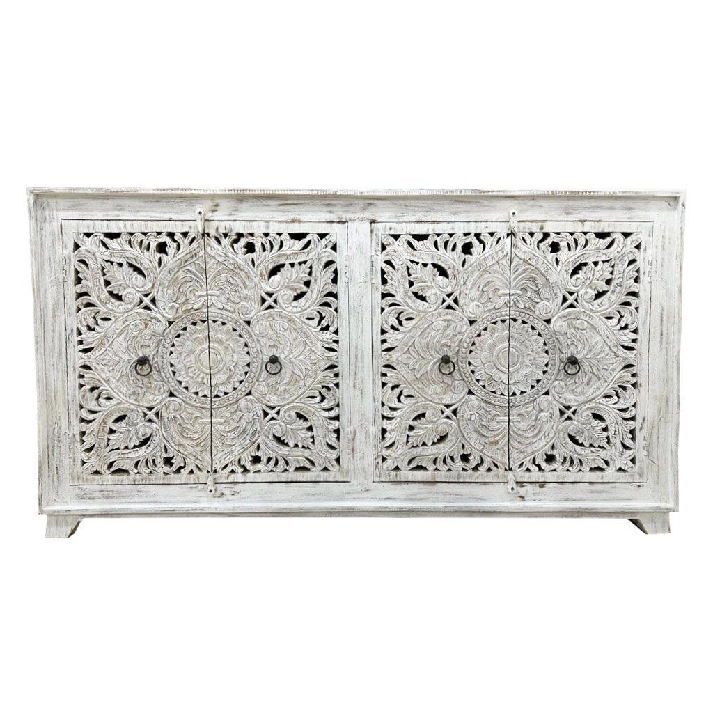 Oriental Galerie Weiß Sideboard Unterschrank Hema Indien Handarbeit 160 cm