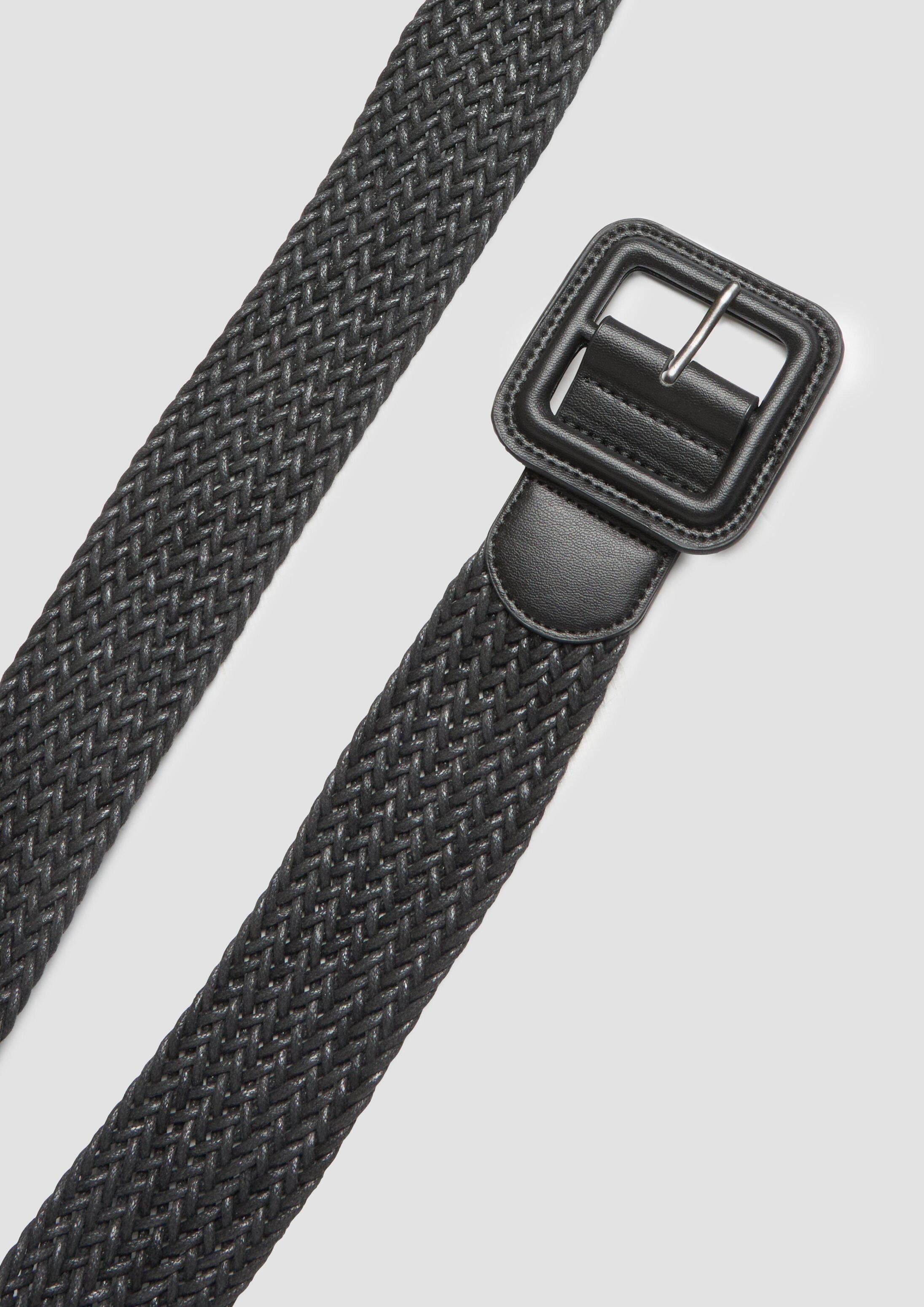 s.Oliver Ledergürtel Taillengürtel Eleganter Gürtel mit Textilband und Dornschließe