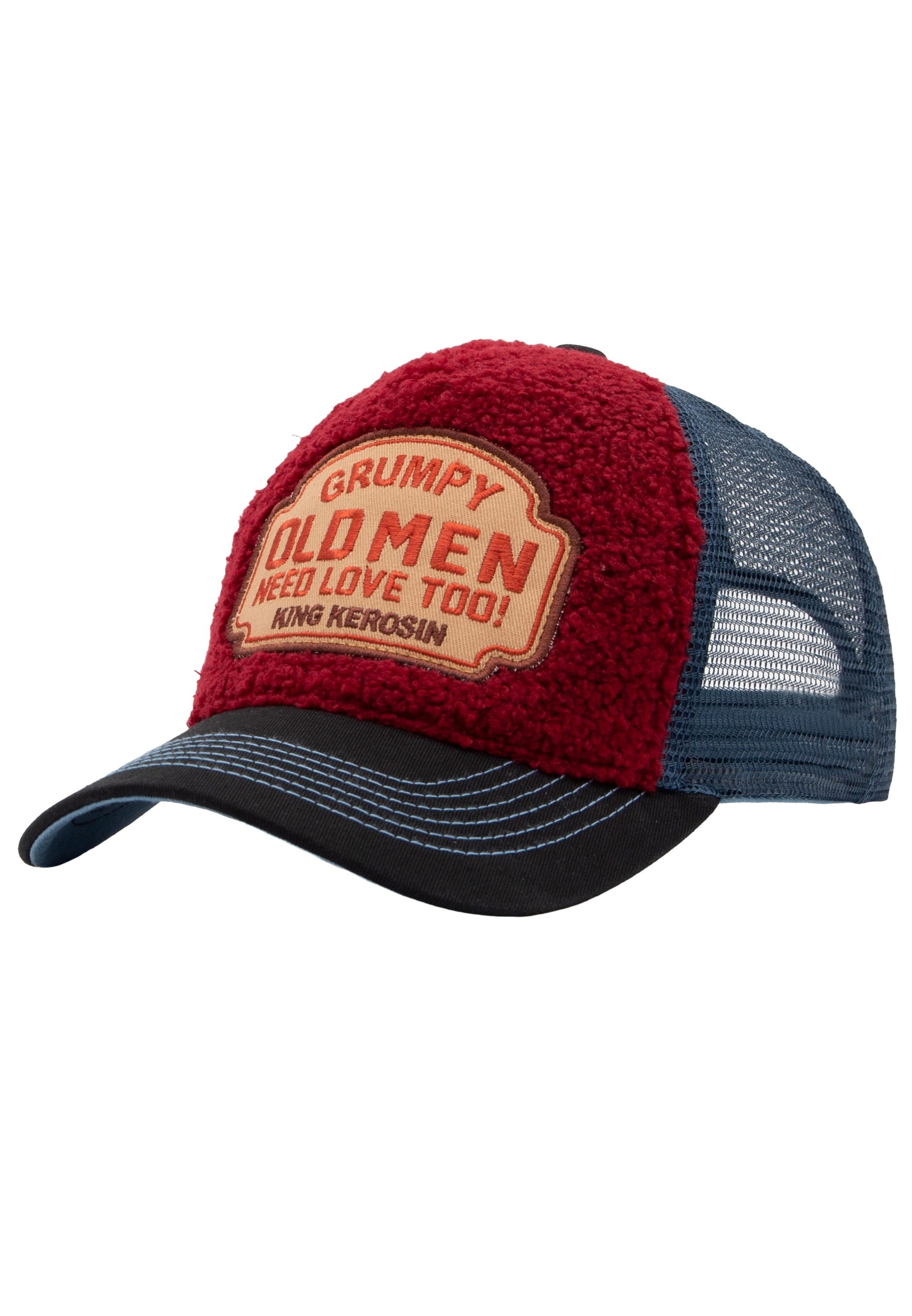 KingKerosin Trucker Cap Grumpy Old Men Need Love Too (1-St) mit Teddy-Front