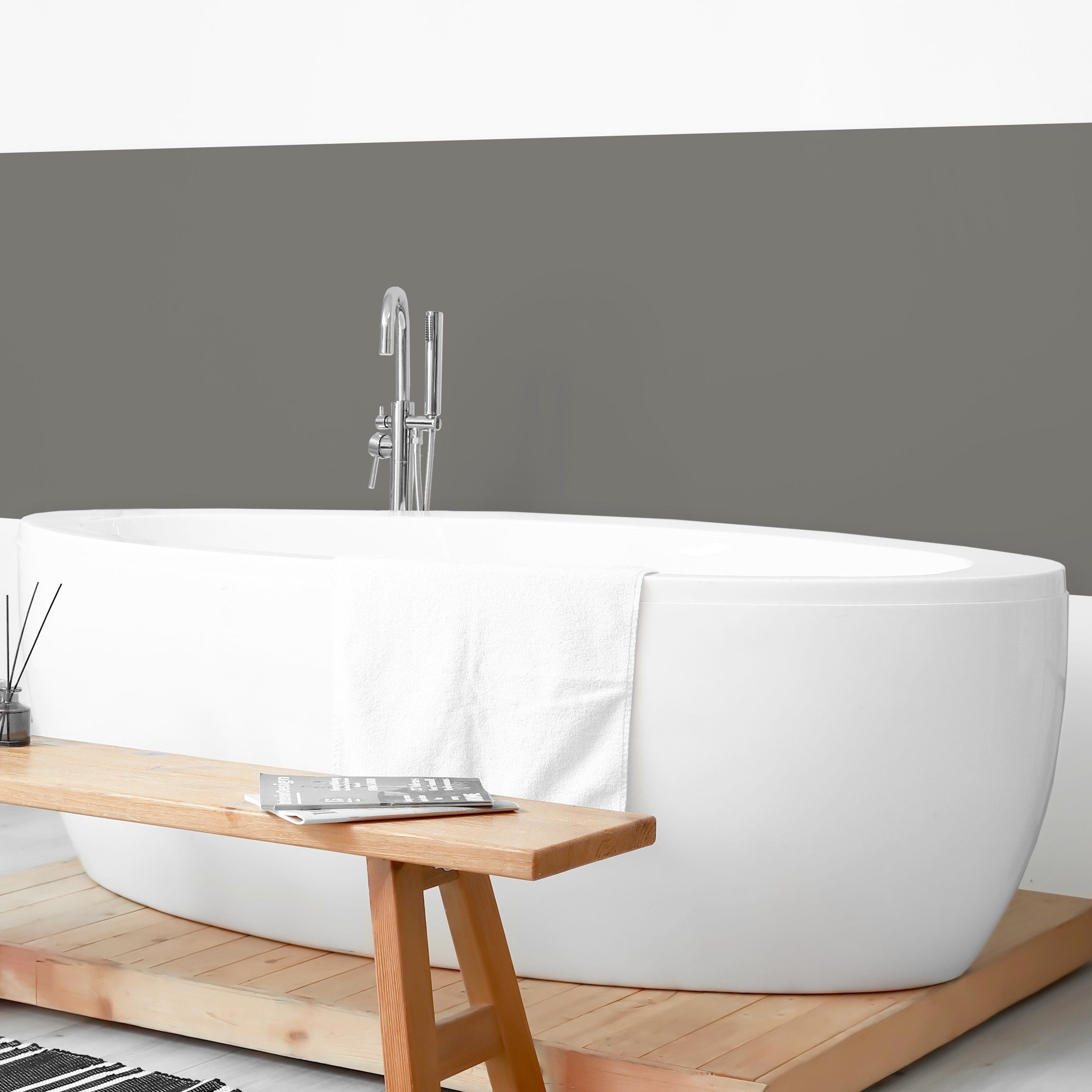 Bilderdepot24 Badrückwand grün fugenlose Wandverkleidung Bad Unifarben, (Hartfolie matt » Selbstklebend SMART 0,35 mm), wasserfestes Wandpaneel Chic Chia