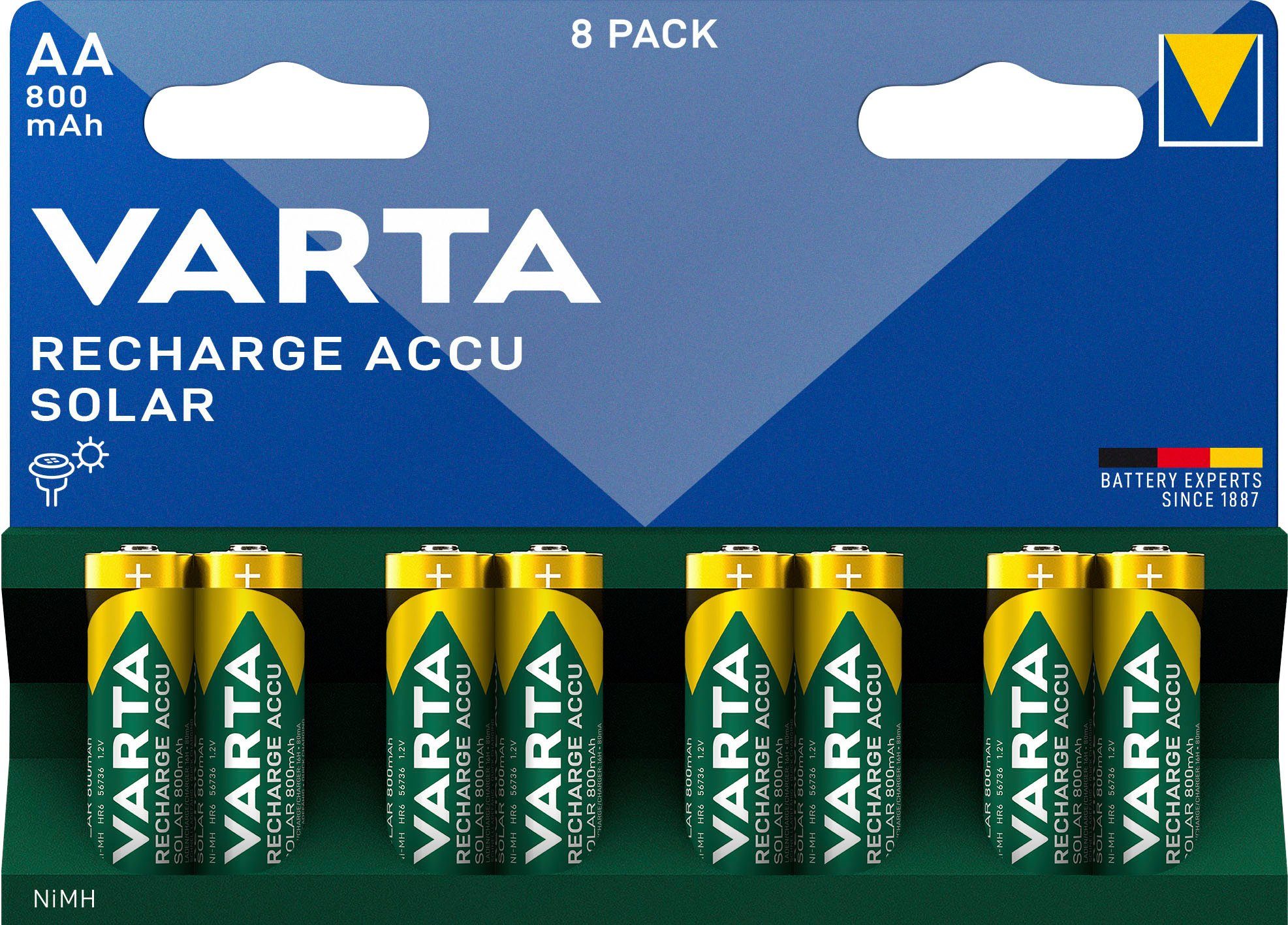 RECHARGE ACCU Solar vorgeladener AA Mignon NiMH Akku (8erPack, 800mAh) Akkupacks