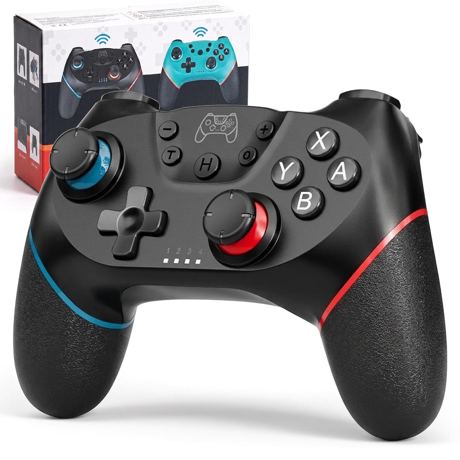 POPOLIC Wireless Pro Controller für Switch / Switch 2 / Lite / OLED & PC Controller (mit Aufwachfunktion, Hall-Effekt-Triggern, 6-Achsen-Gyroskop, Dual-Vibration, Turbo- & Screenshot-Funktion, ergonomisches Design, 1 St)