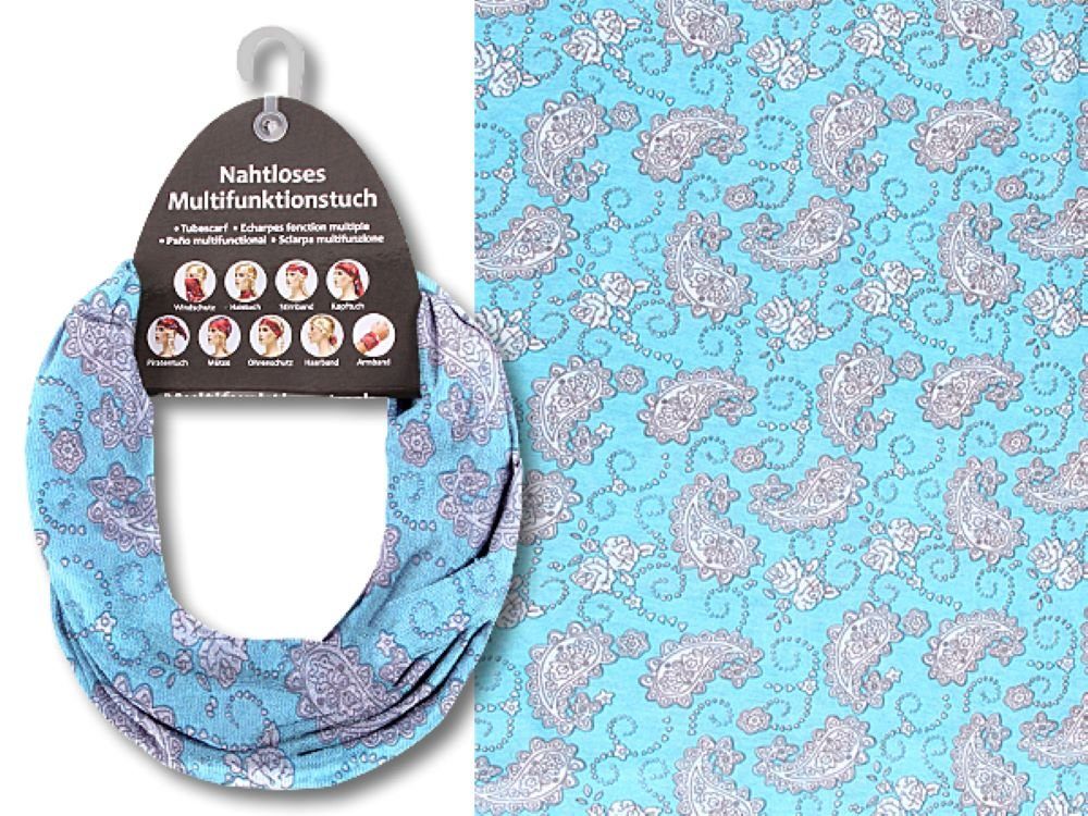 Tini - Shirts Multifunktionstuch Multifunktionstuch Paisley Muster türkis, günstig online kaufen