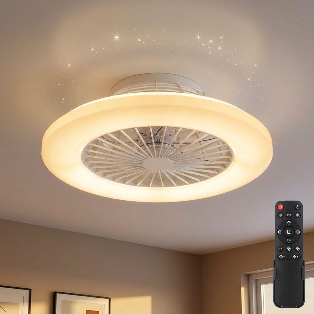 GLOBO LIGHTING Deckenventilator, LED Deckenventilator inkl. Fernbedienung Sterneneffekt Dimmbar