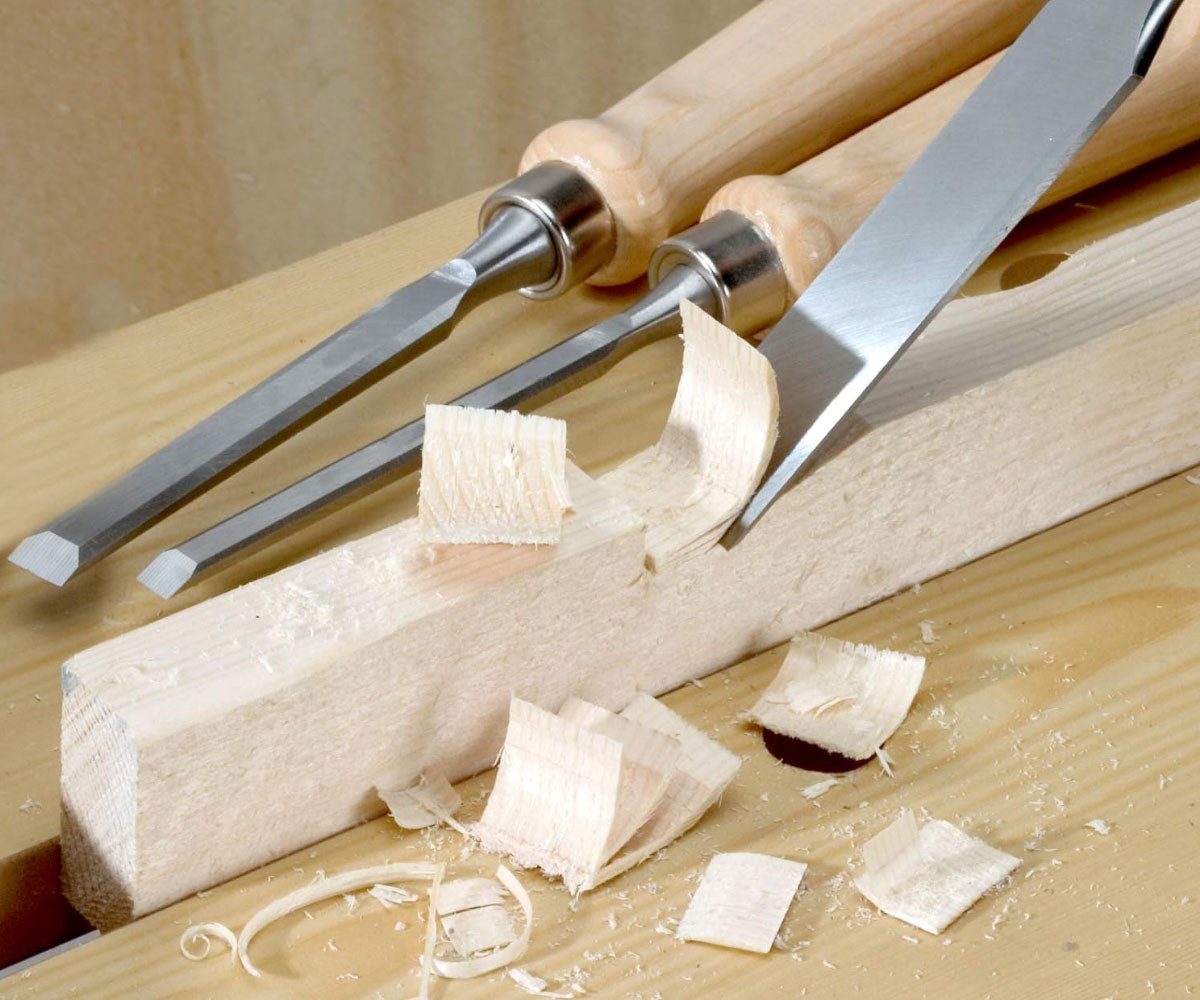 WERKZEYT Stechbeitel 4-teiliges Stechbeitel-Set 8/12/18/26 mm – Holzbeitel mit Holzgriff, verstärktes Griffende
