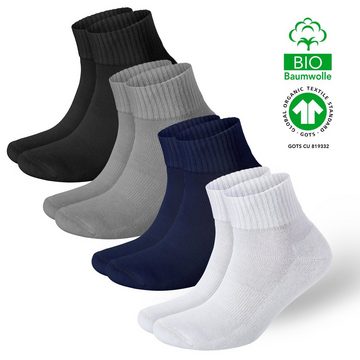 NAHLE Arbeitssocken 24 Paar Bio-Baumwolle Sneaker Socken für Damen & Herren Sportsocken (24-Paar) atmungsaktiv - gepolsterte Ferse und Sohle - kein Schwitzen