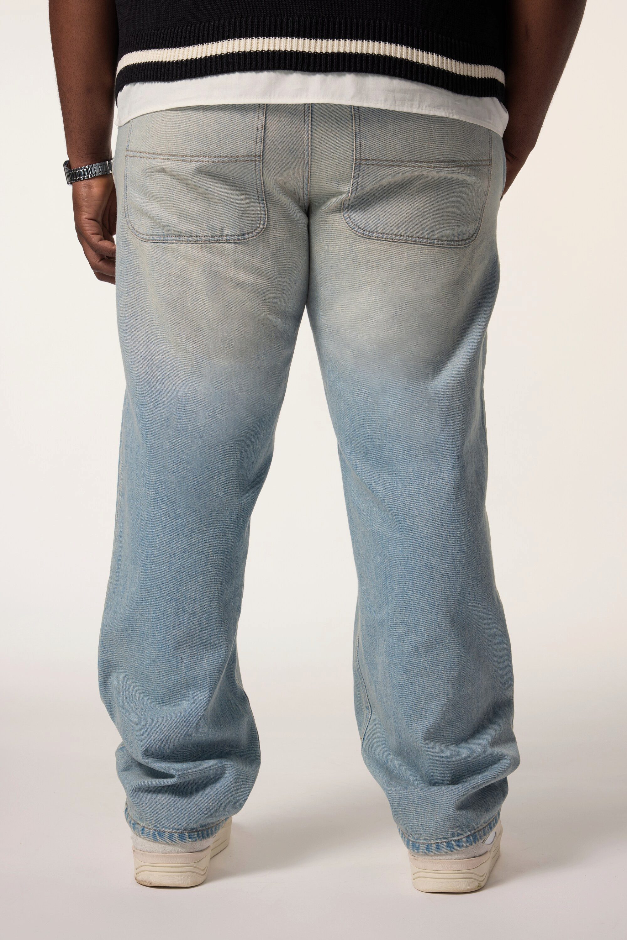 STHUGE 5-Pocket-Jeans Jeans Baggy Fit 5-Pocket bleached Denim – Bild 3 von 5