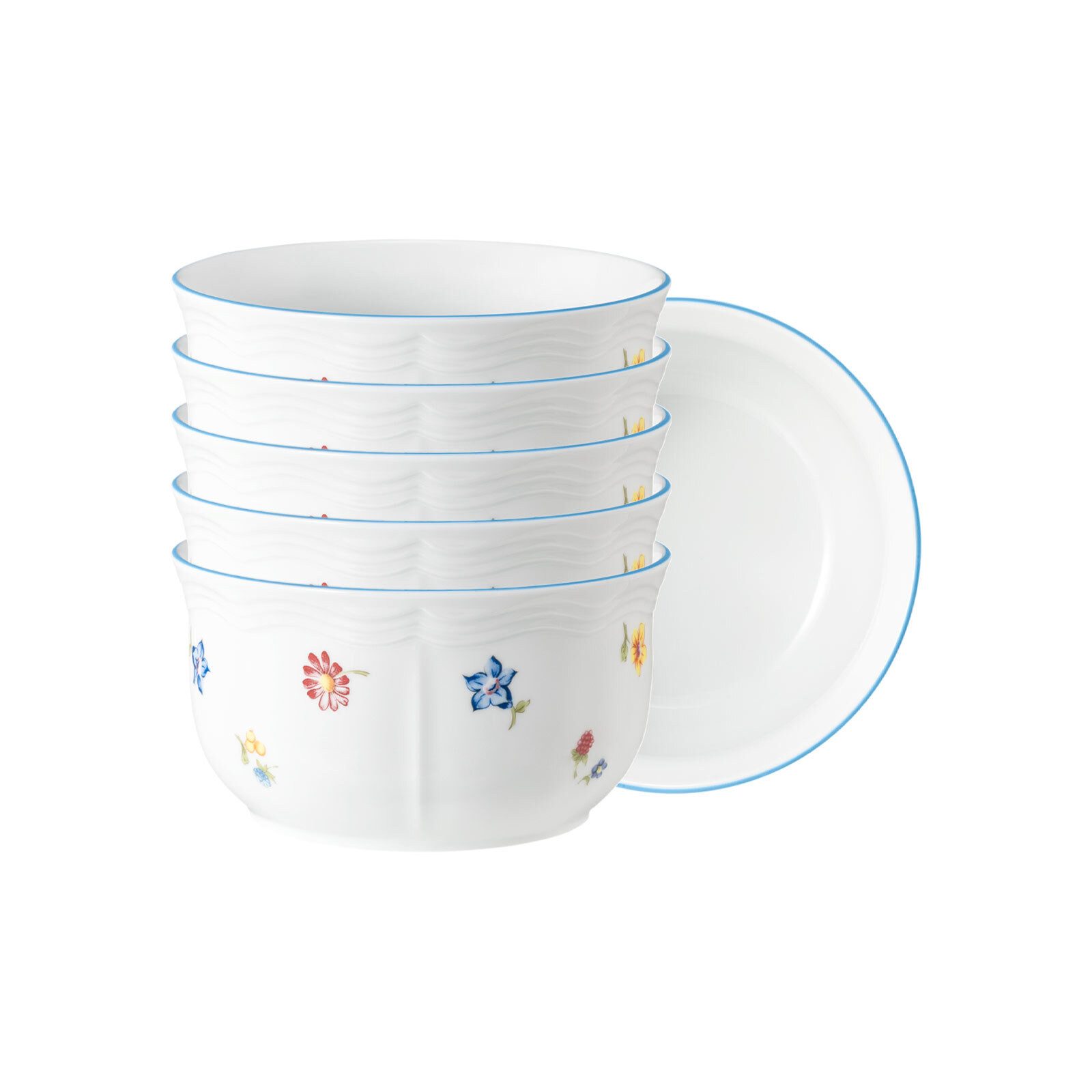 Seltmann Weiden Schale Sonate Nostalgie Müslischalen ø 15 cm 6er Set, Porzellan, (6x Schale, 6-tlg)
