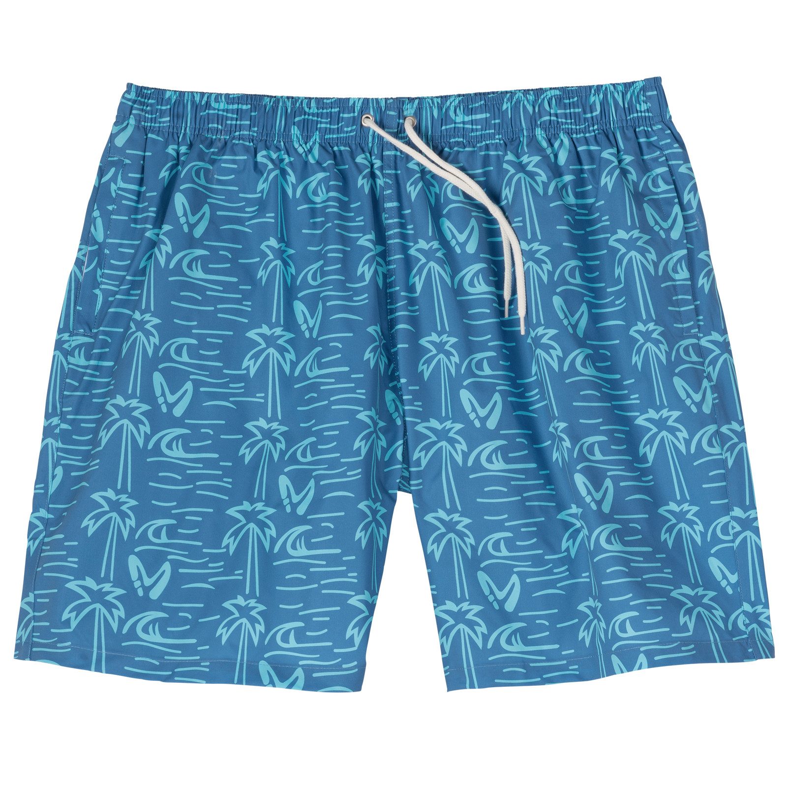 ABRAXAS Badeshorts Abraxas Übergröße Badeshorts Palmenprint blau-türkis