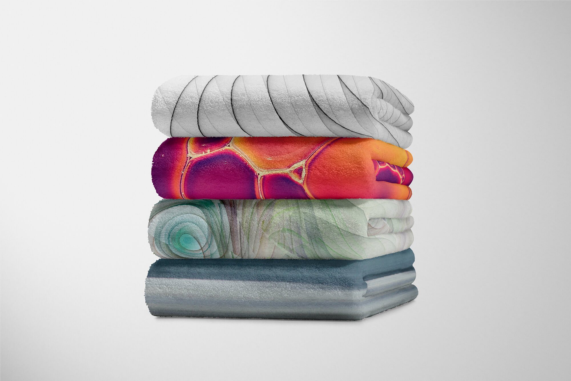 Energiewel, Fotomotiv Handtücher Saunatuch Abstrakt Sinus mit Handtuch Strandhandtuch Spiralen Kuscheldecke (1-St), Art Handtuch Baumwolle-Polyester-Mix