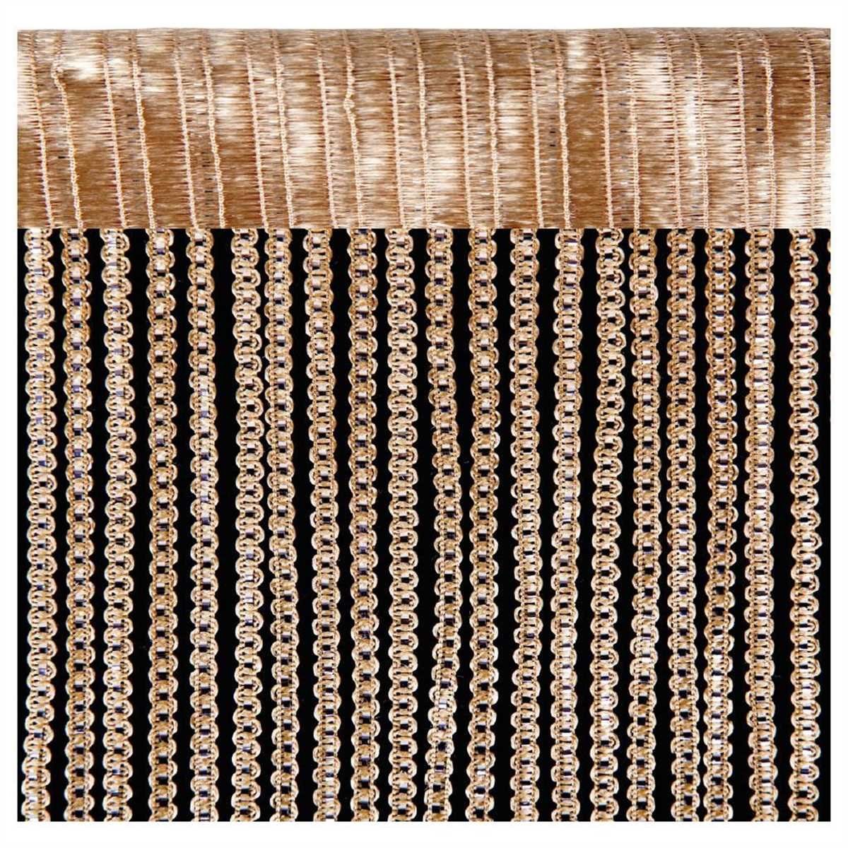 Bestlivings Fadenvorhang, Stangendurchzug, halbtransparent, Fadengardine mit Stangendurchzug (90 x 200cm bis 300 x 250cm)