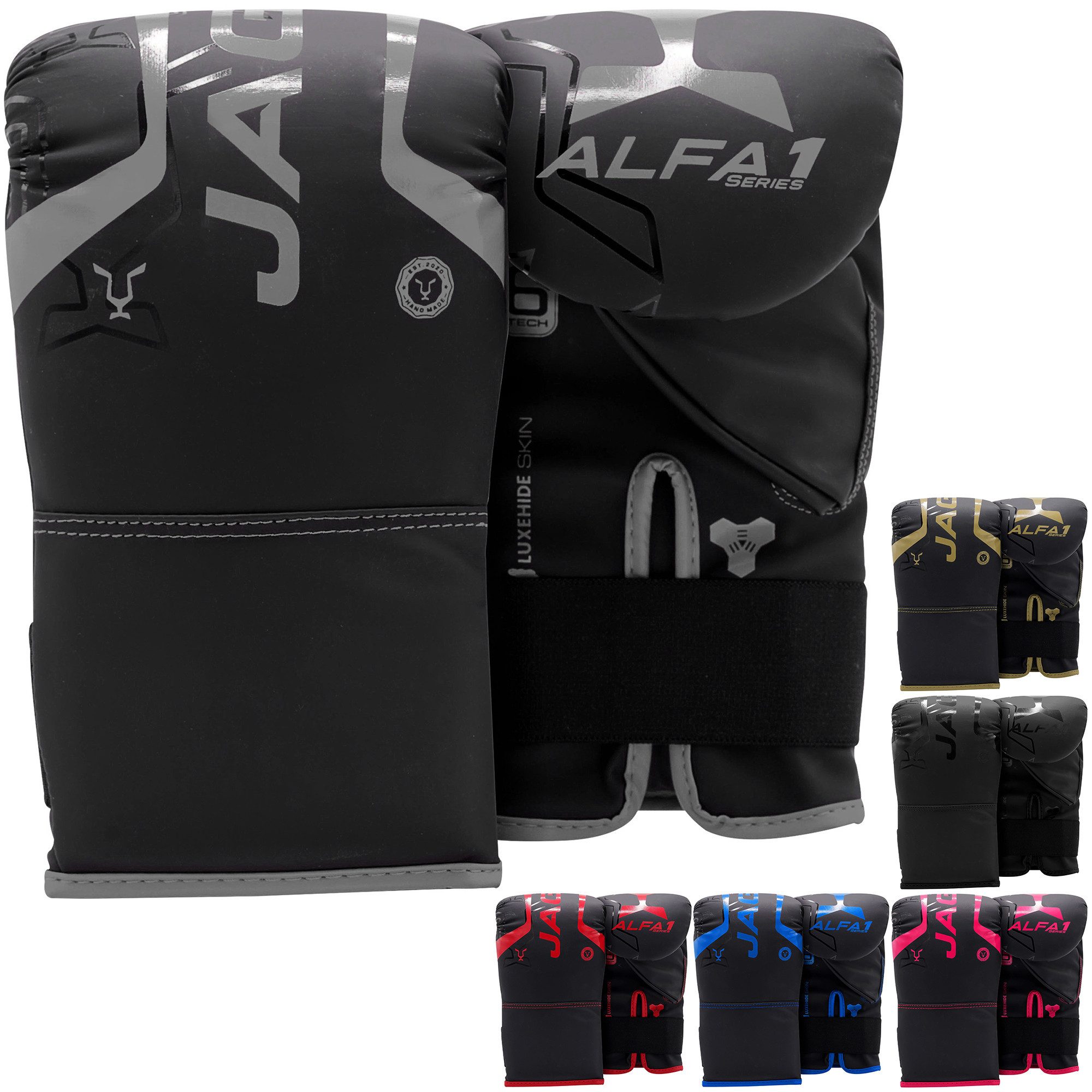 JAG GEARS Boxhandschuhe Boxhandschuhe MMA, Kickboxen, Sparring, Kampfsport Handschuhe (Set, 1x pair Boxing Mitts), Unisex Design • Stabiler Klettverschluss mit Handgelenkstütze