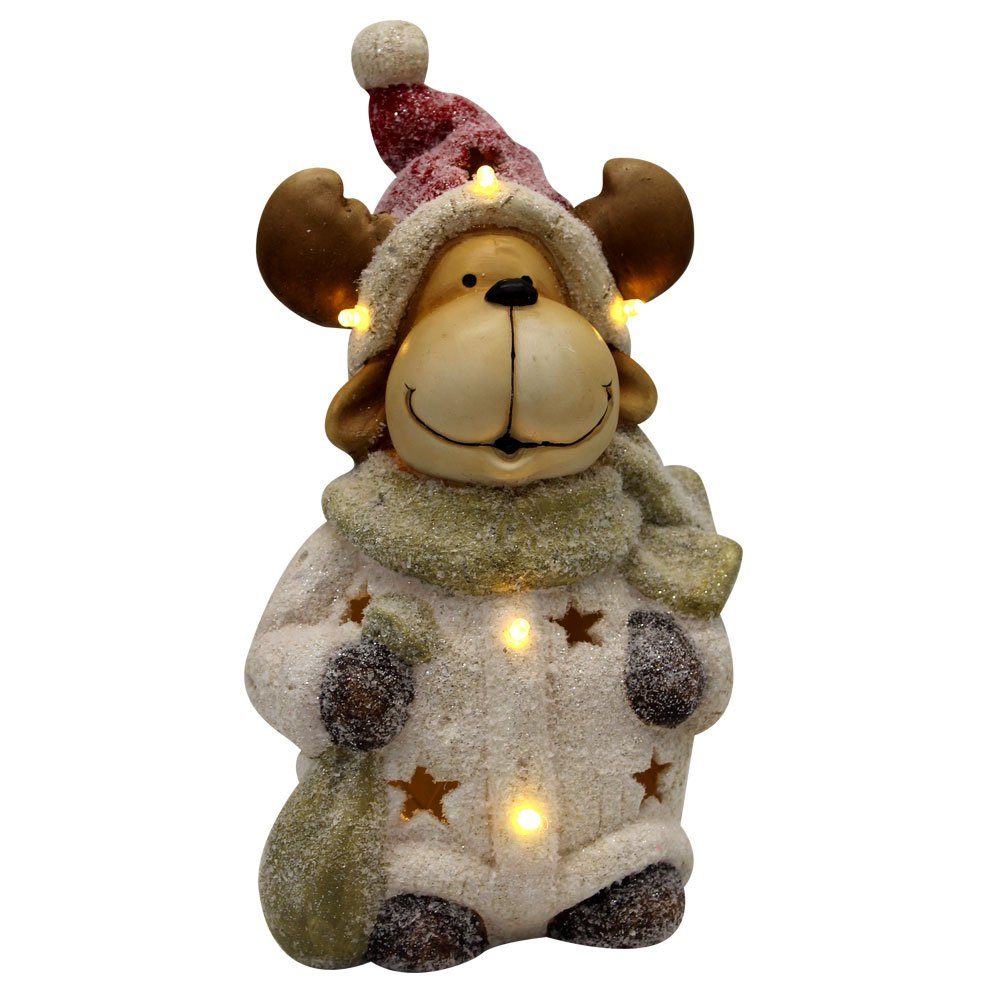 GLOBO LIGHTING LED Dekolicht, LED Rentier Figur Weihnachts Dekoration Glitzer Tisch Leuchte X-MAS