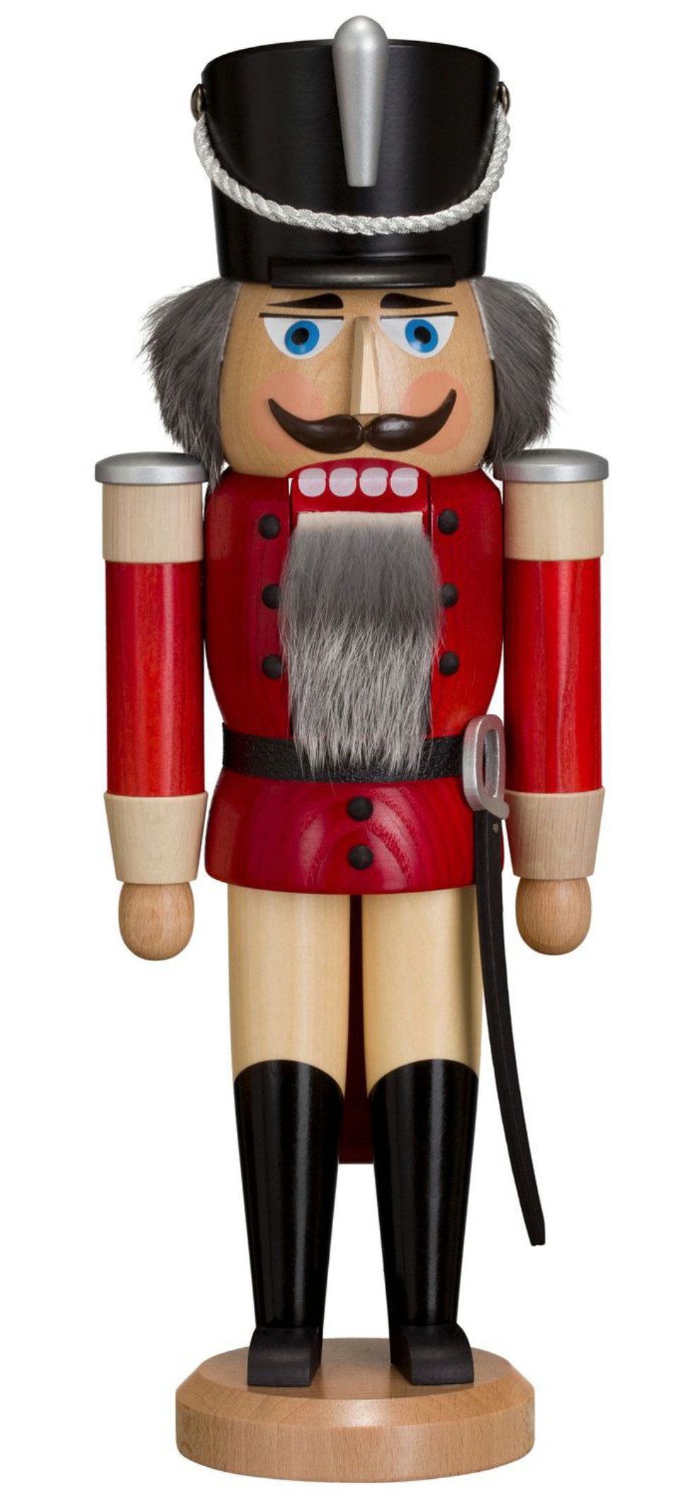 Seiffener Volkskunst Щипцы для орехов Щипцы для орехов Husar rot lasiert, Handarbeit aus dem Erzgebirge