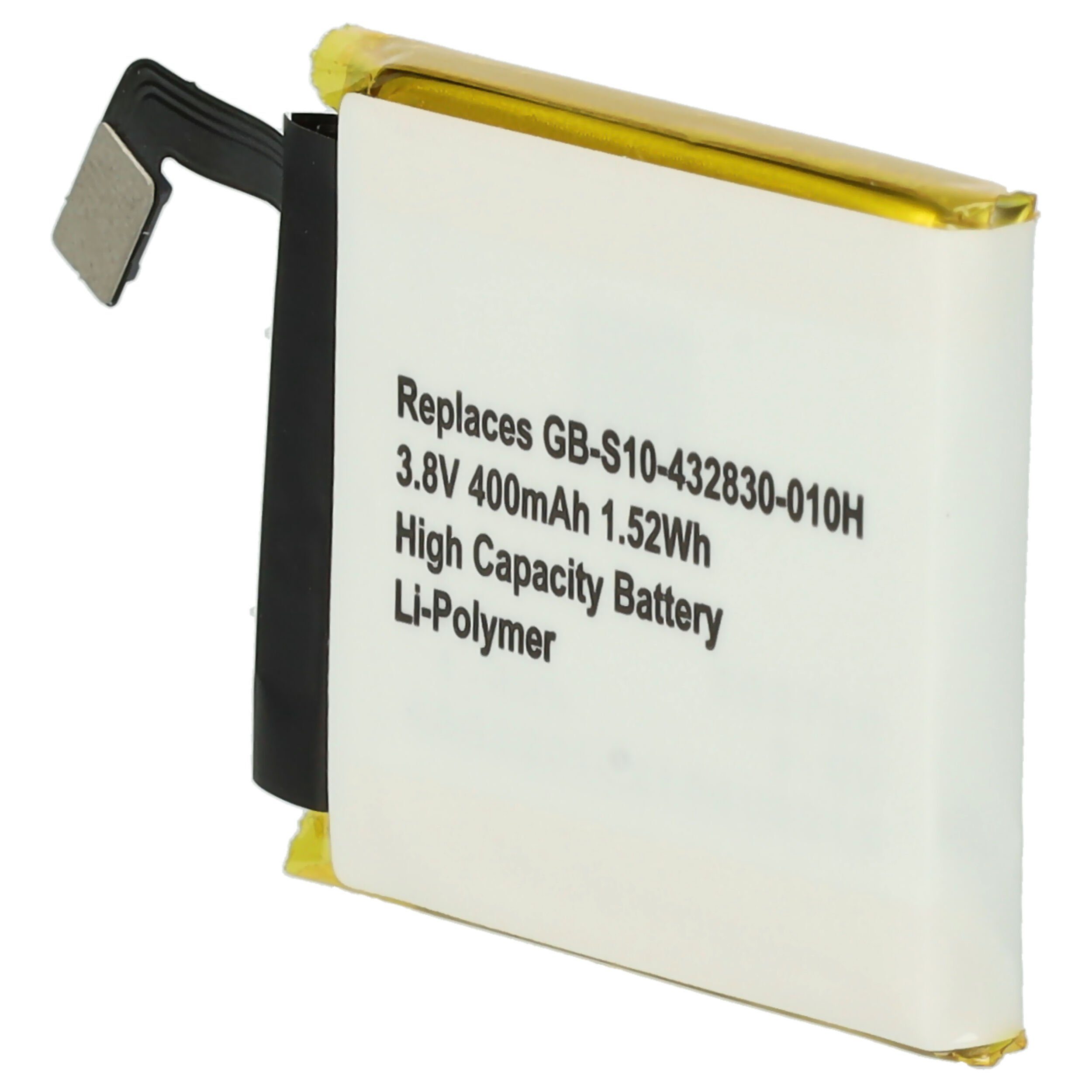 vhbw Ersatz Li-Polymer (3,8 V) Sony GB-S10-432830-010H für mAh für Akku 400