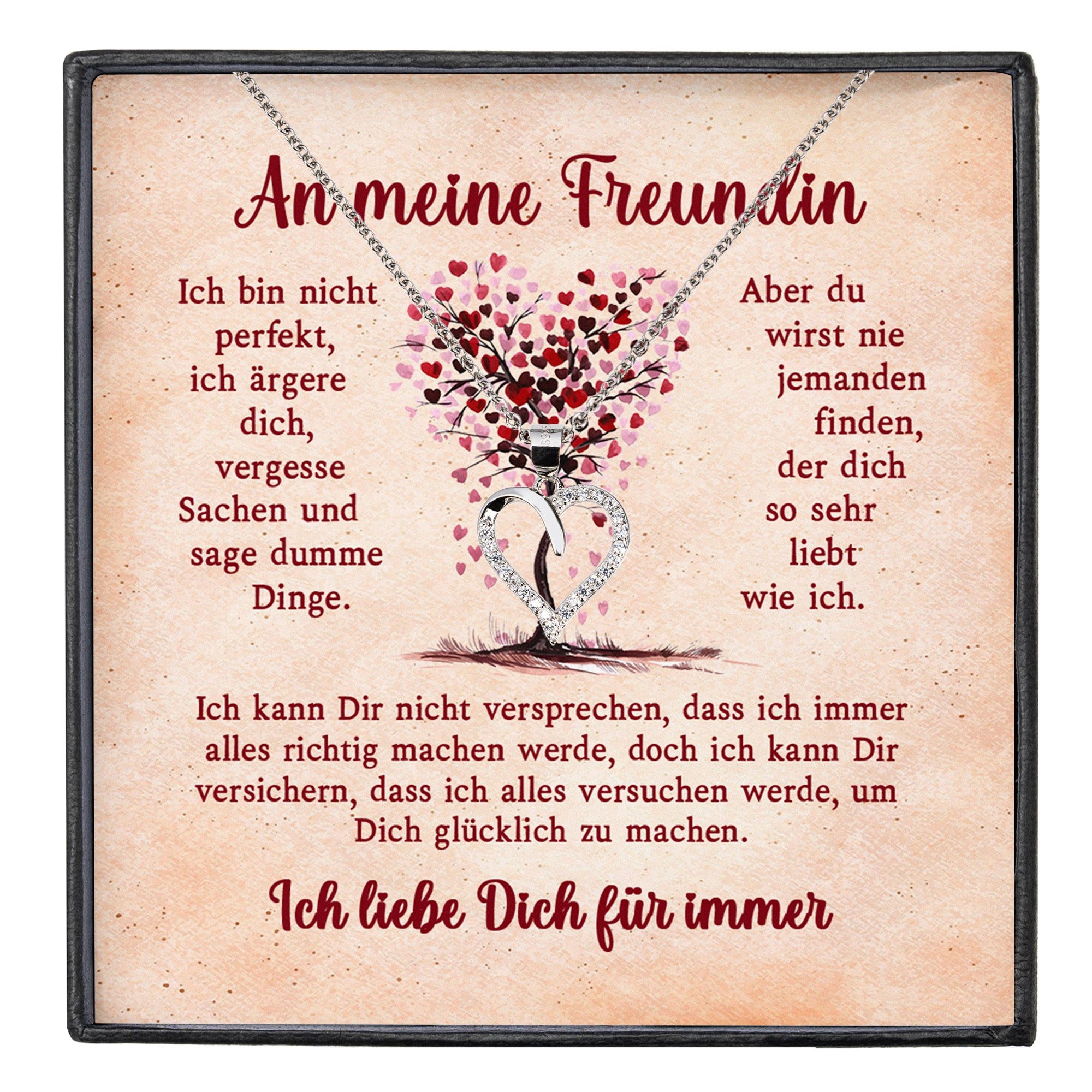 22Feels Schmuckset Freundin Ich Liebe Dich Geschenk Frauen Jahrestag Schmuck Herz Kette, Silber 925/000, Karte Made In Germany