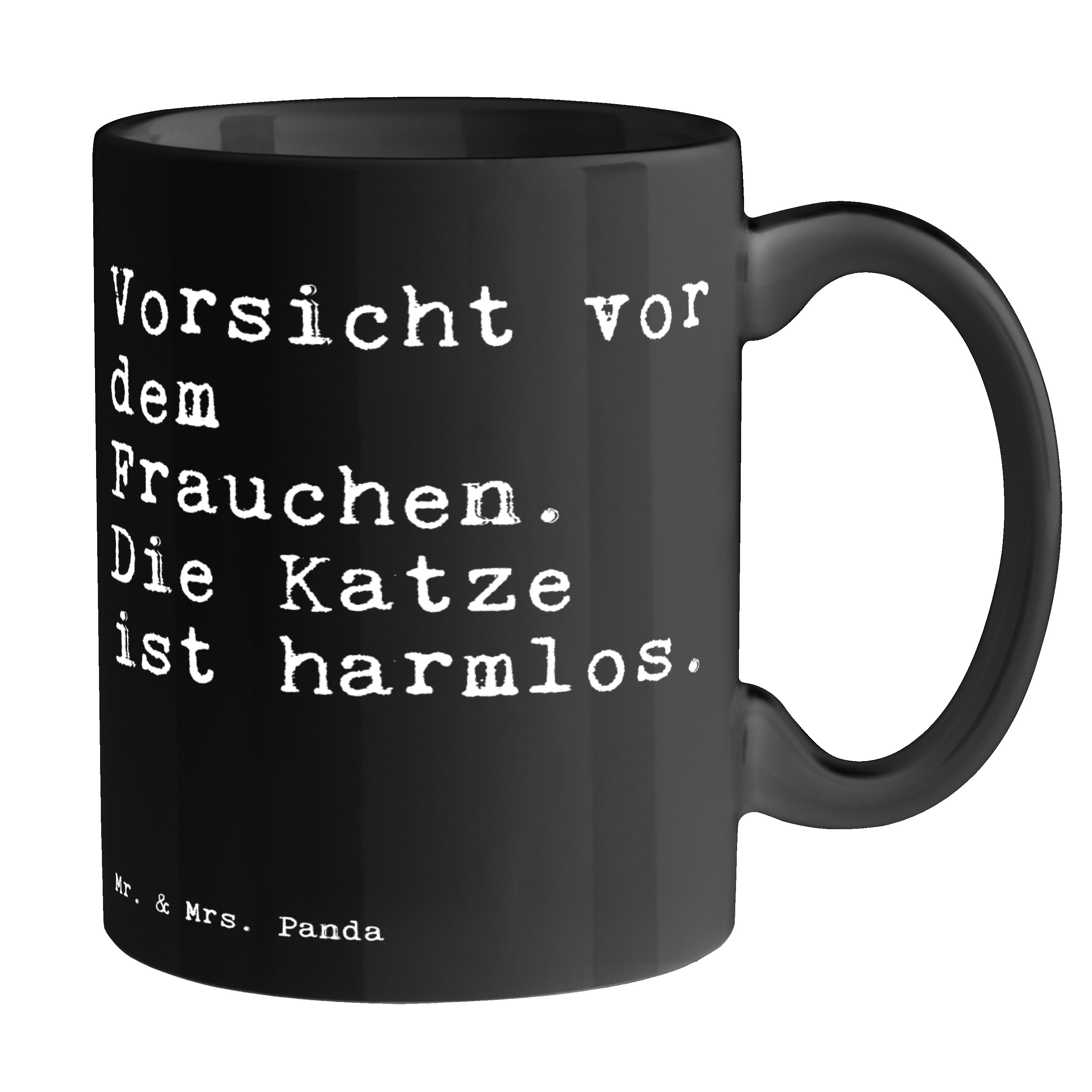 Mr. & Mrs. Panda Tasse »Vorsicht vor dem Frauchen.... Schwarz