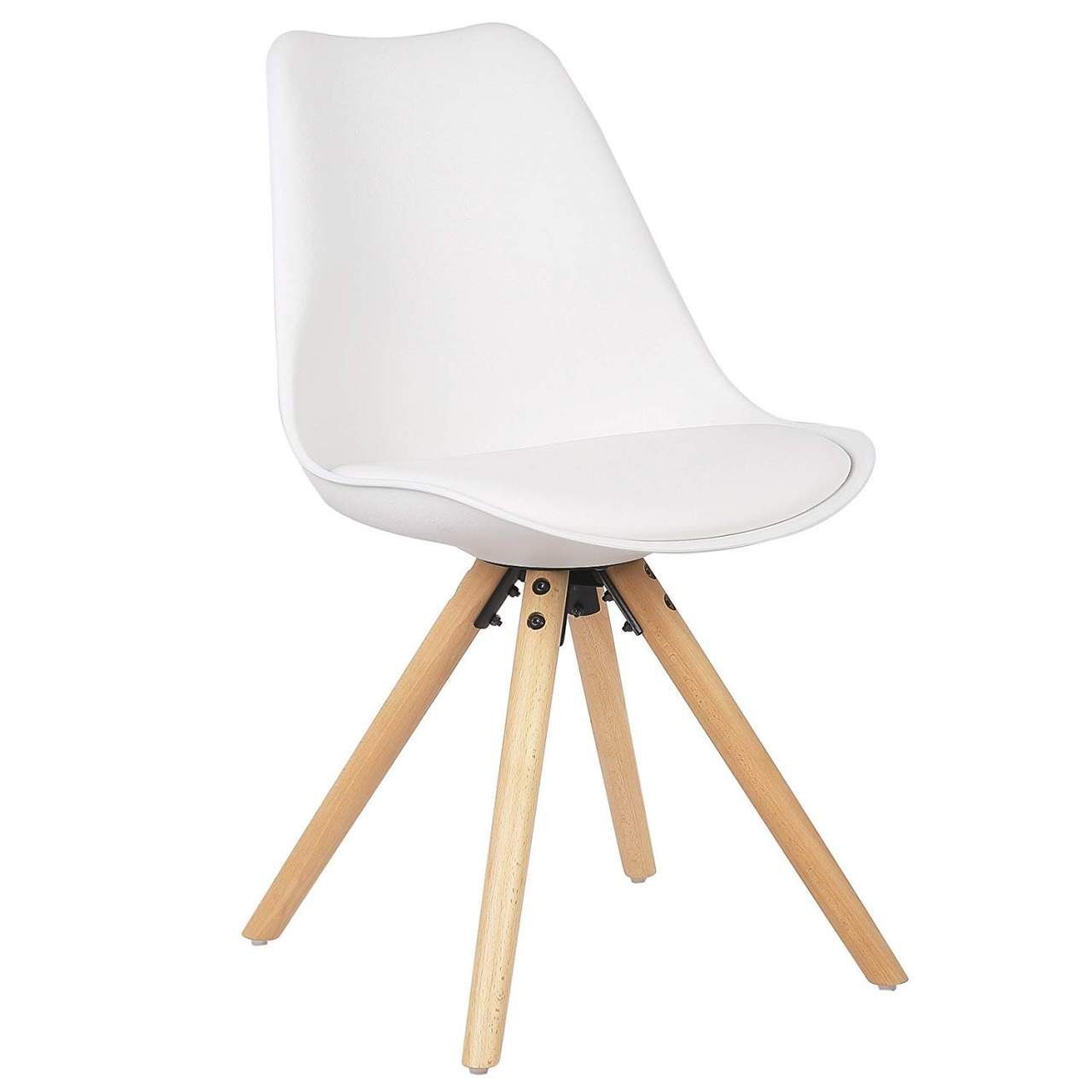 aus Esszimmerstuhl mit Design weiß Kunstleder, Sitzfläche Stuhl (1 St), Woltu