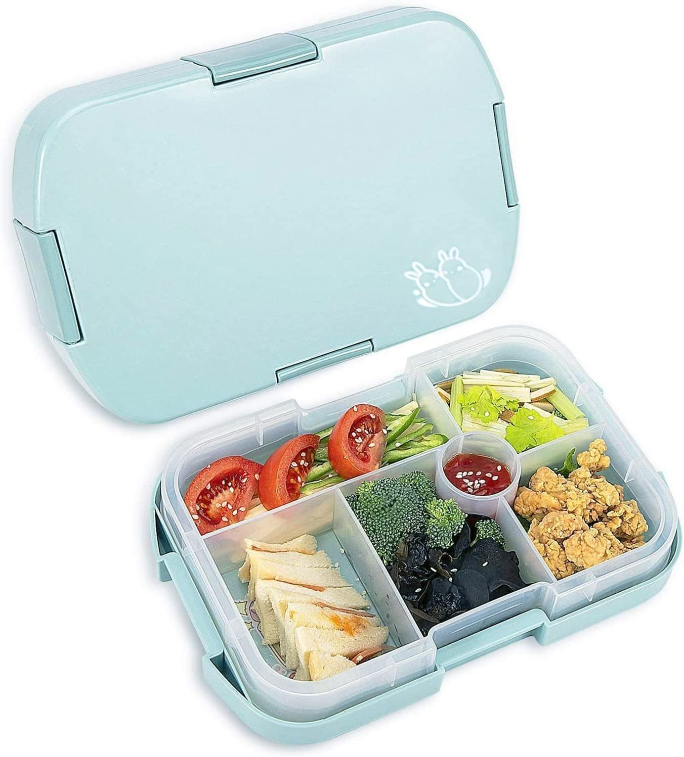 mit Bento Fächer), Brotbüchse, Blau Haiaveng Kinder Auslaufsicher, Vesperdose Lunchbox Fächern(6 Box
