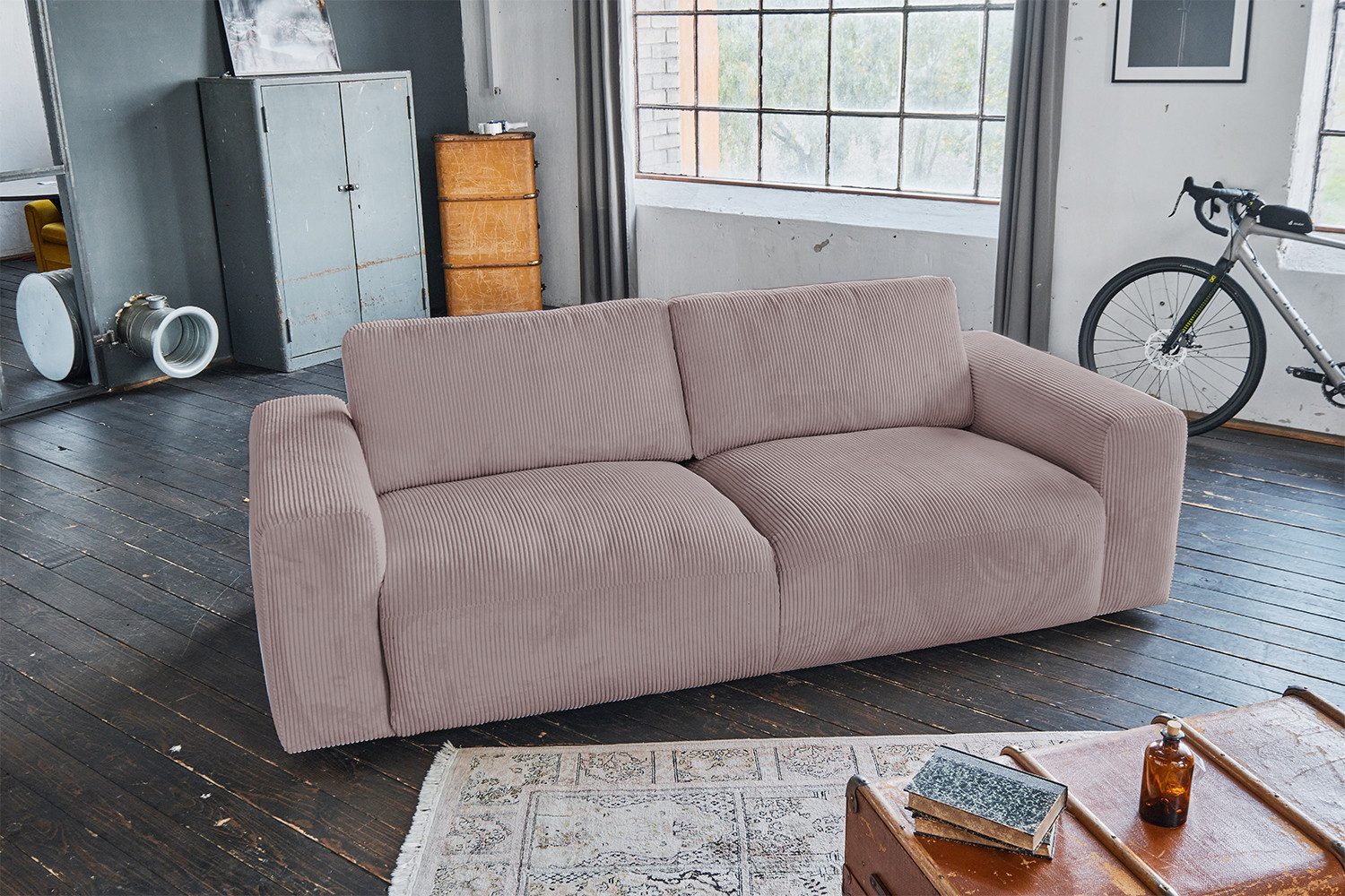 KAWOLA Sofa BODHI Cord Couch - Gemütlichkeit - Wohnzimmer Sofa - 3 Sitzer, Modernes Sofa für Drei, hochwertiger Bezug, toller Sitzkomfort – Bild 3 von 5