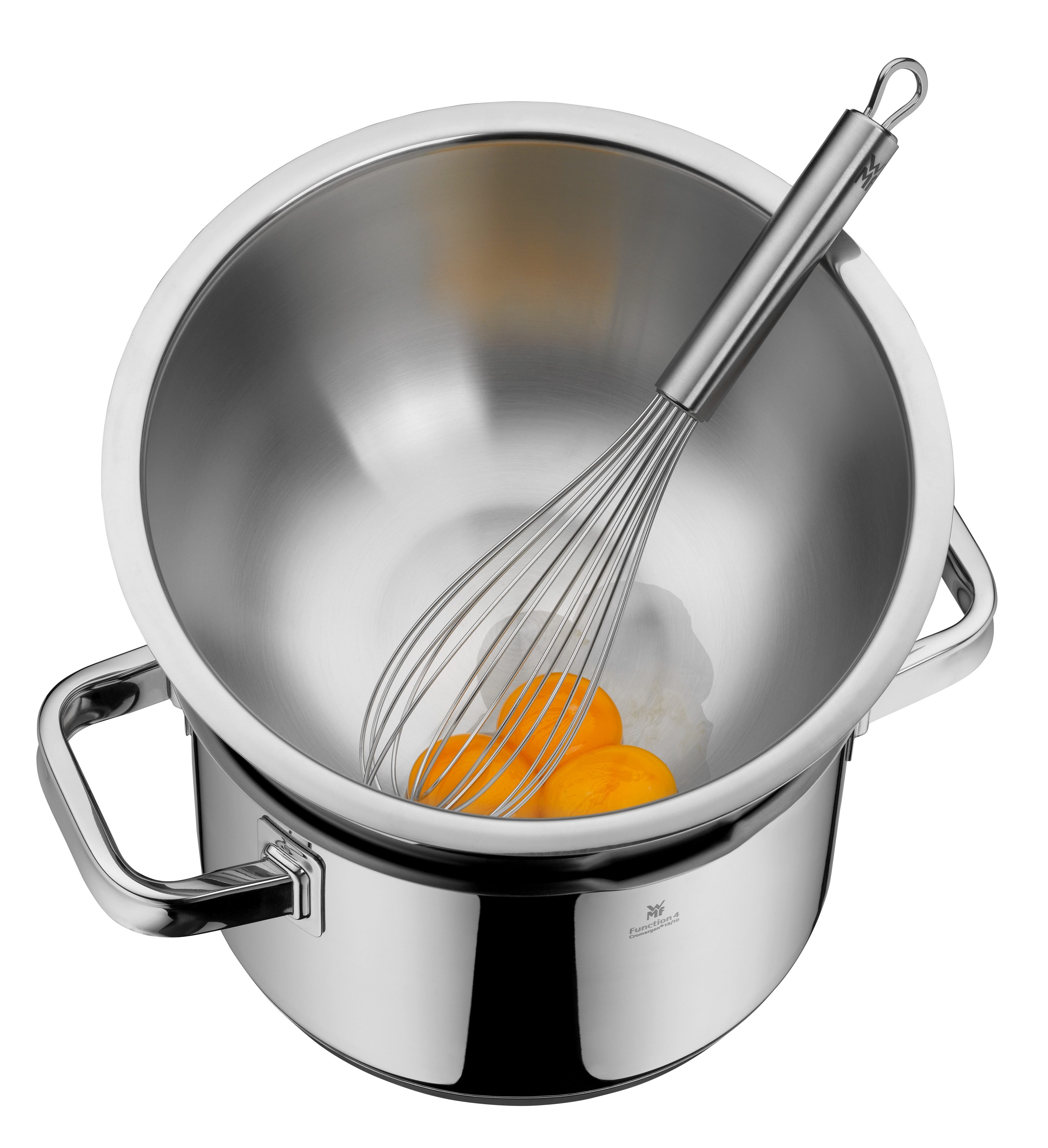 WMF Schüssel Gourmet, Edelstahl 18/10, (Set, 2-tlg), 360° Schüttrand, tropffreies Ausgießen, vielseitig, stapelbar