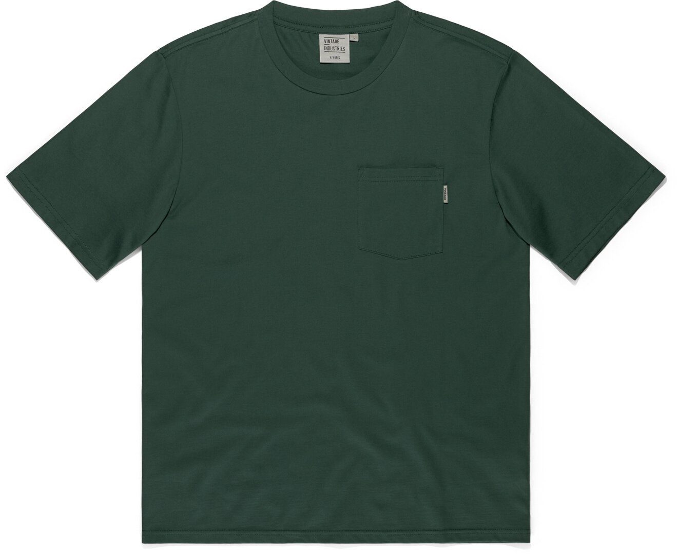 Vintage Industries Kurzarmshirt Gray Pocket T-Shirt Grey/Green